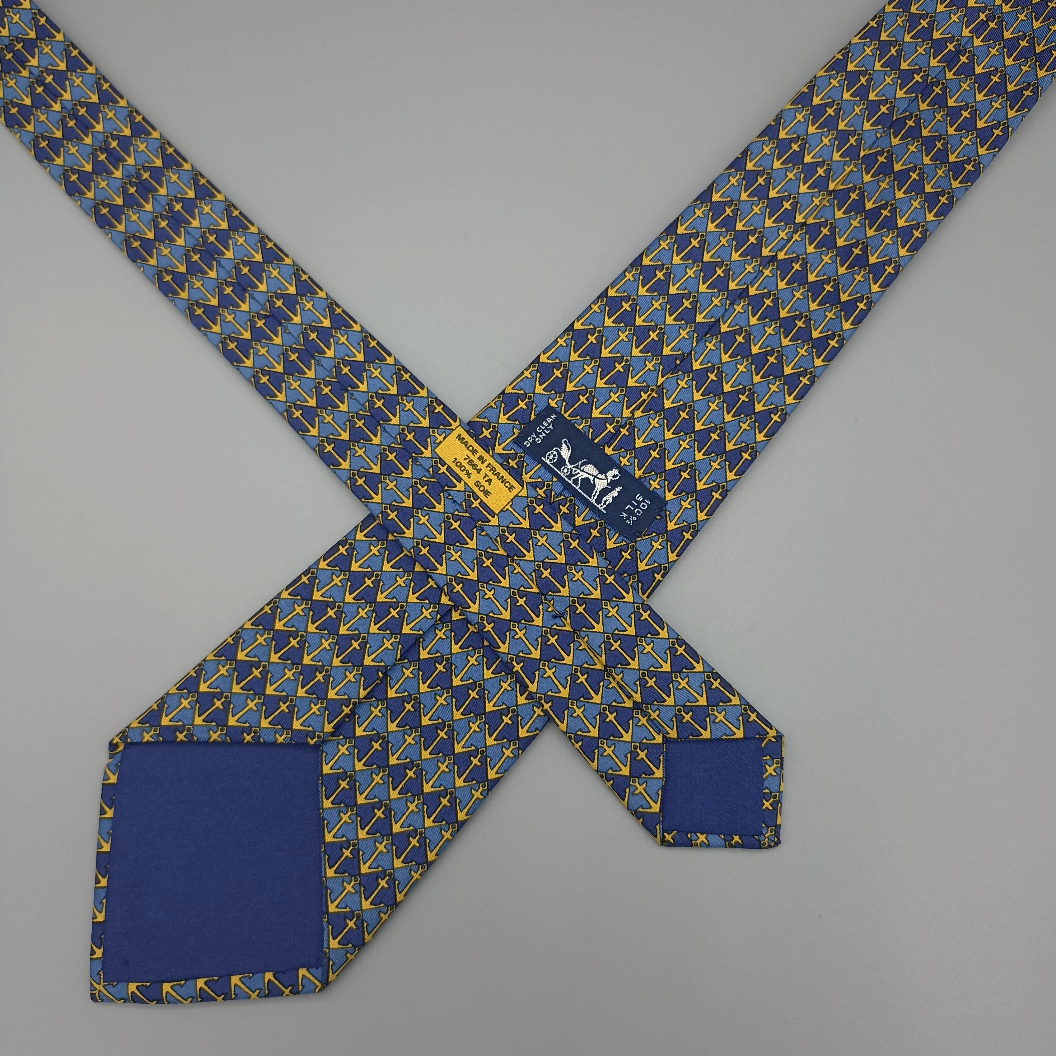 Cravate Hermès à motif ancre