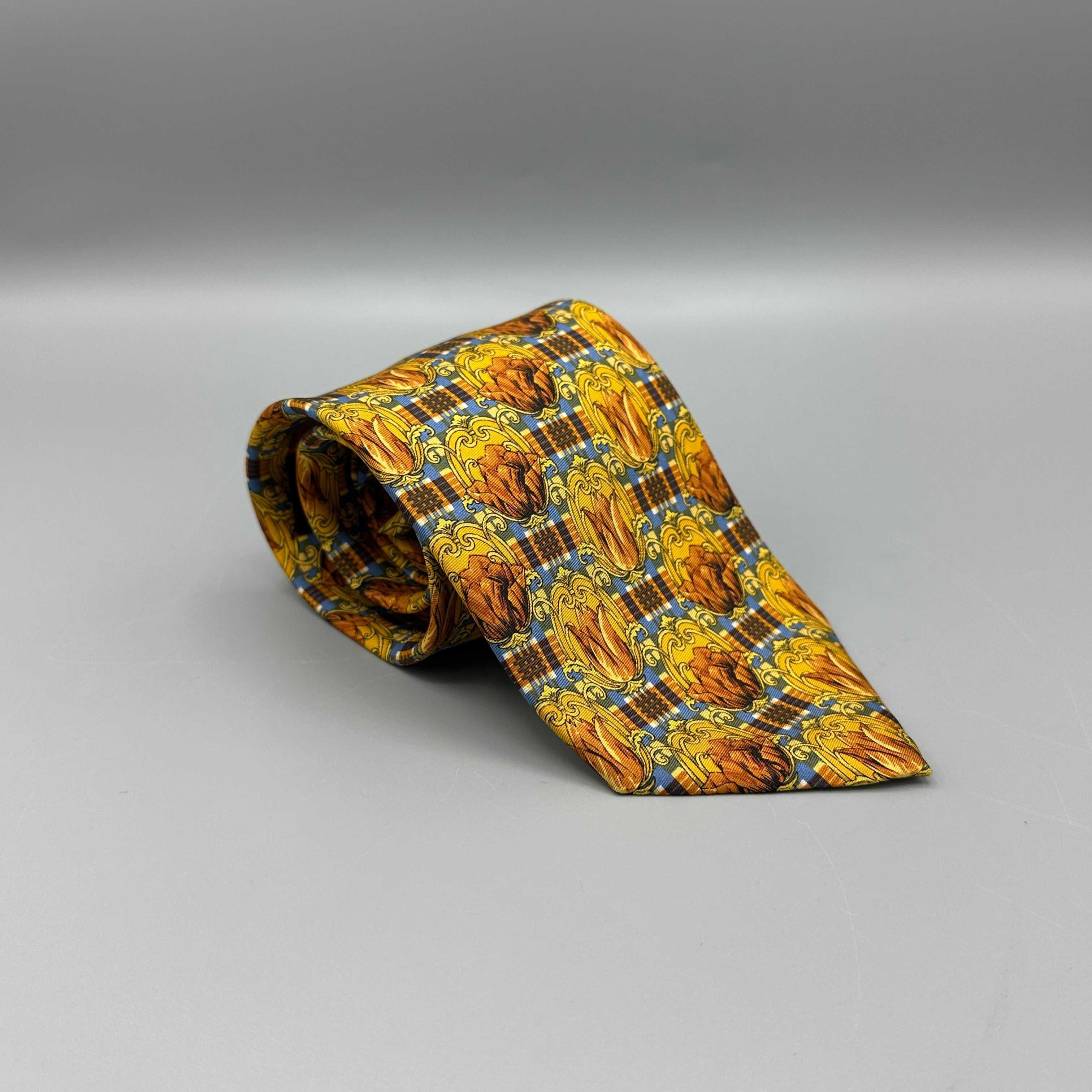 Cravate Dior jaune et bleue