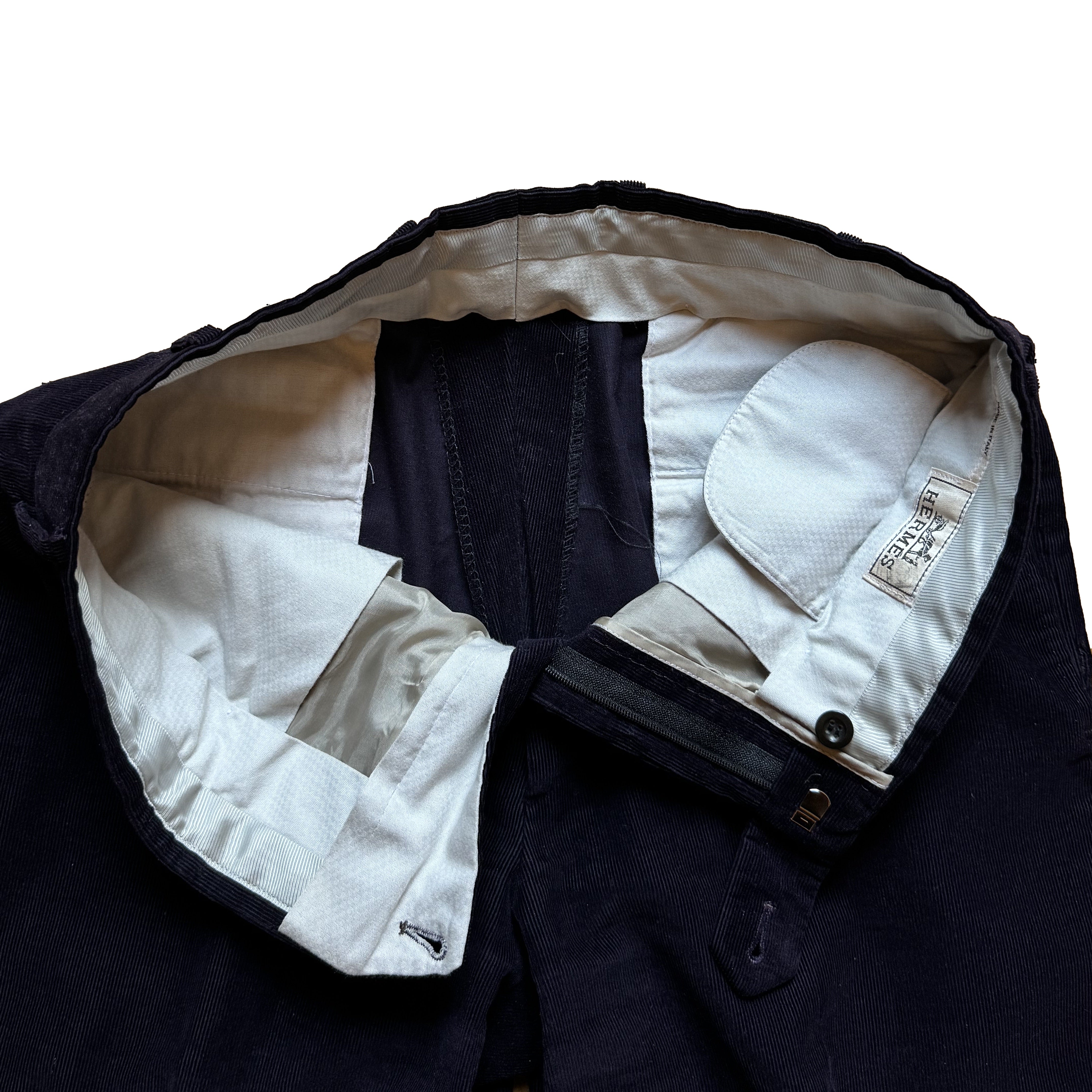 Costume 2 pièces Hermès violine en velours milleraies