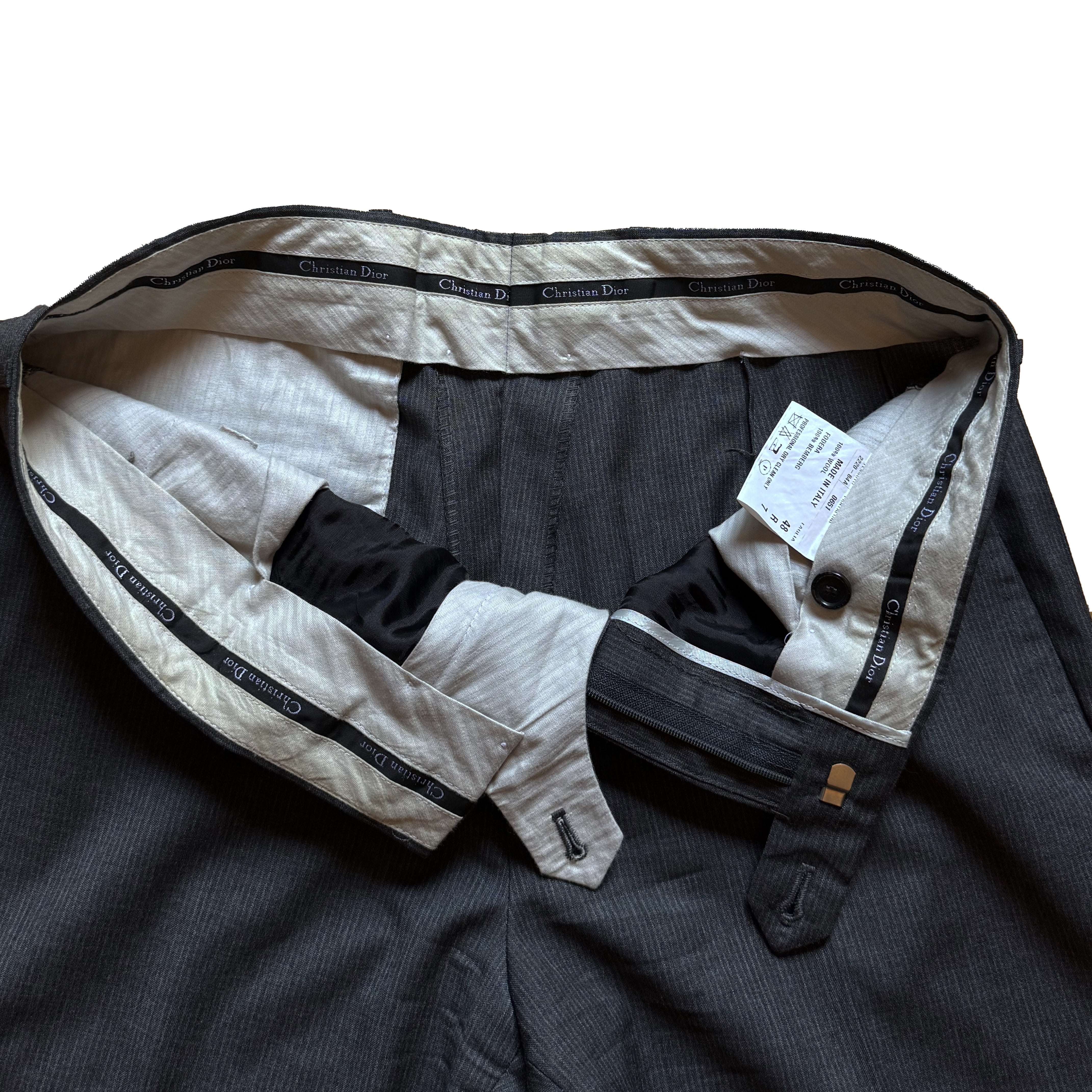 Costume Christian Dior gris anthracite à fines rayures