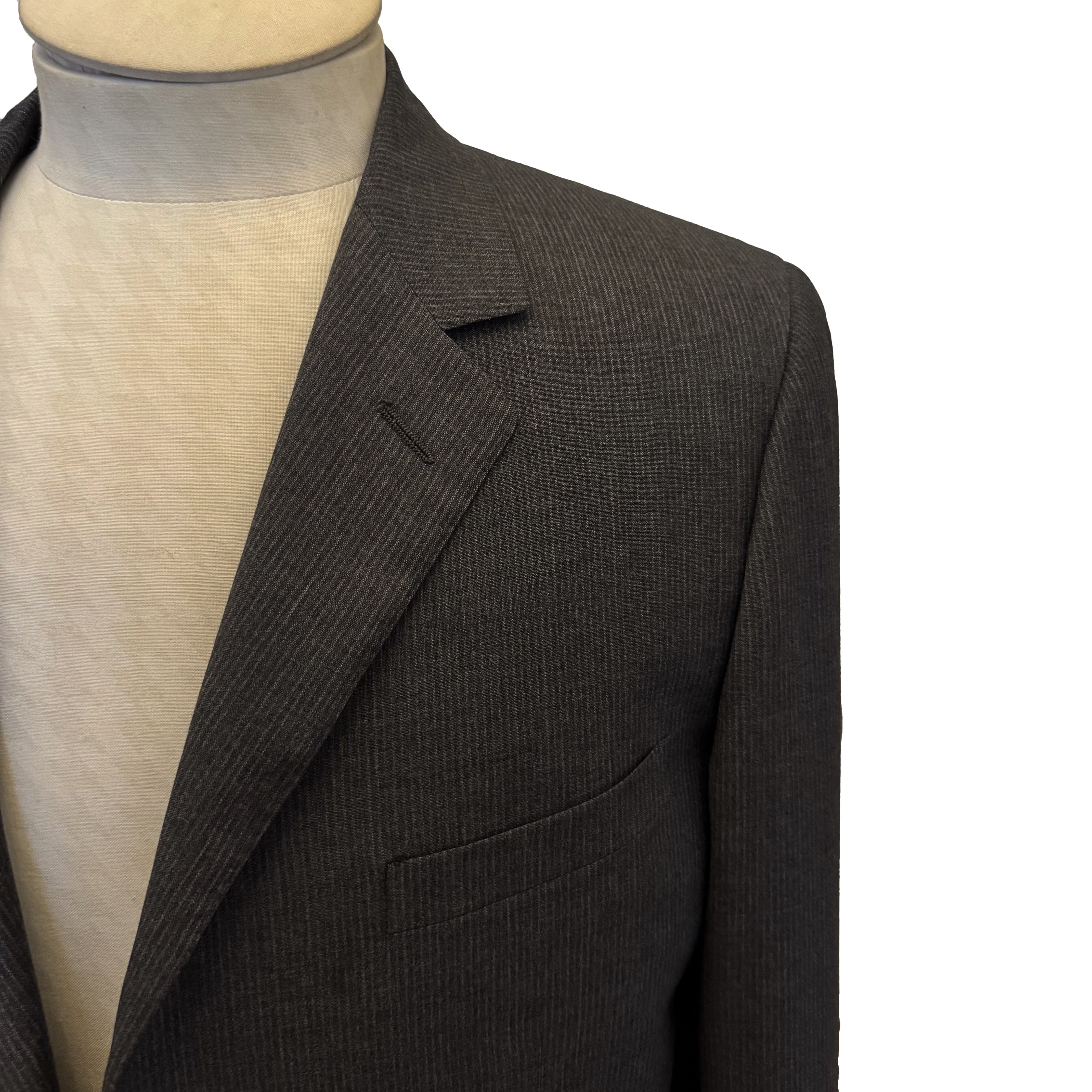Costume Christian Dior gris anthracite à fines rayures