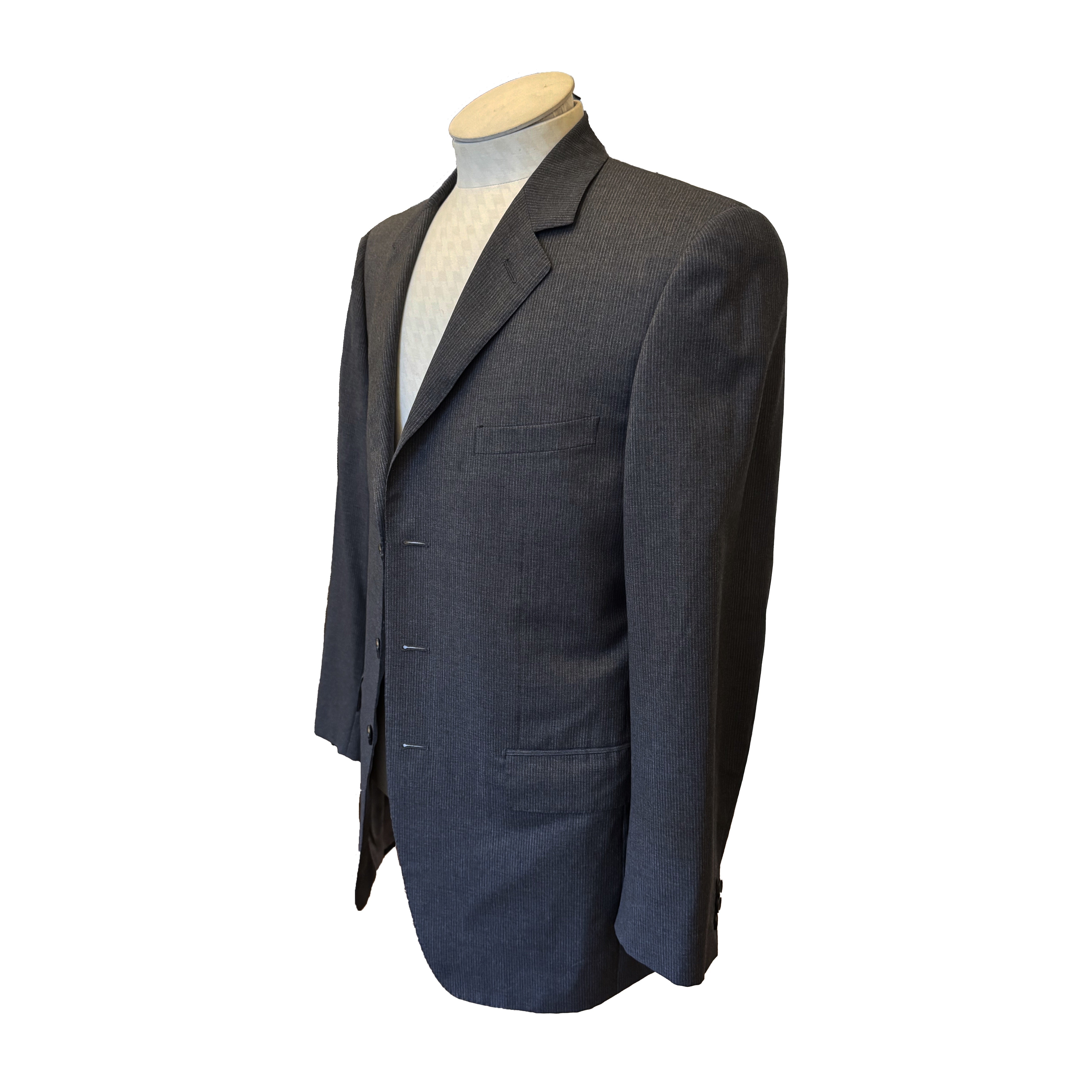 Costume Christian Dior gris anthracite à fines rayures