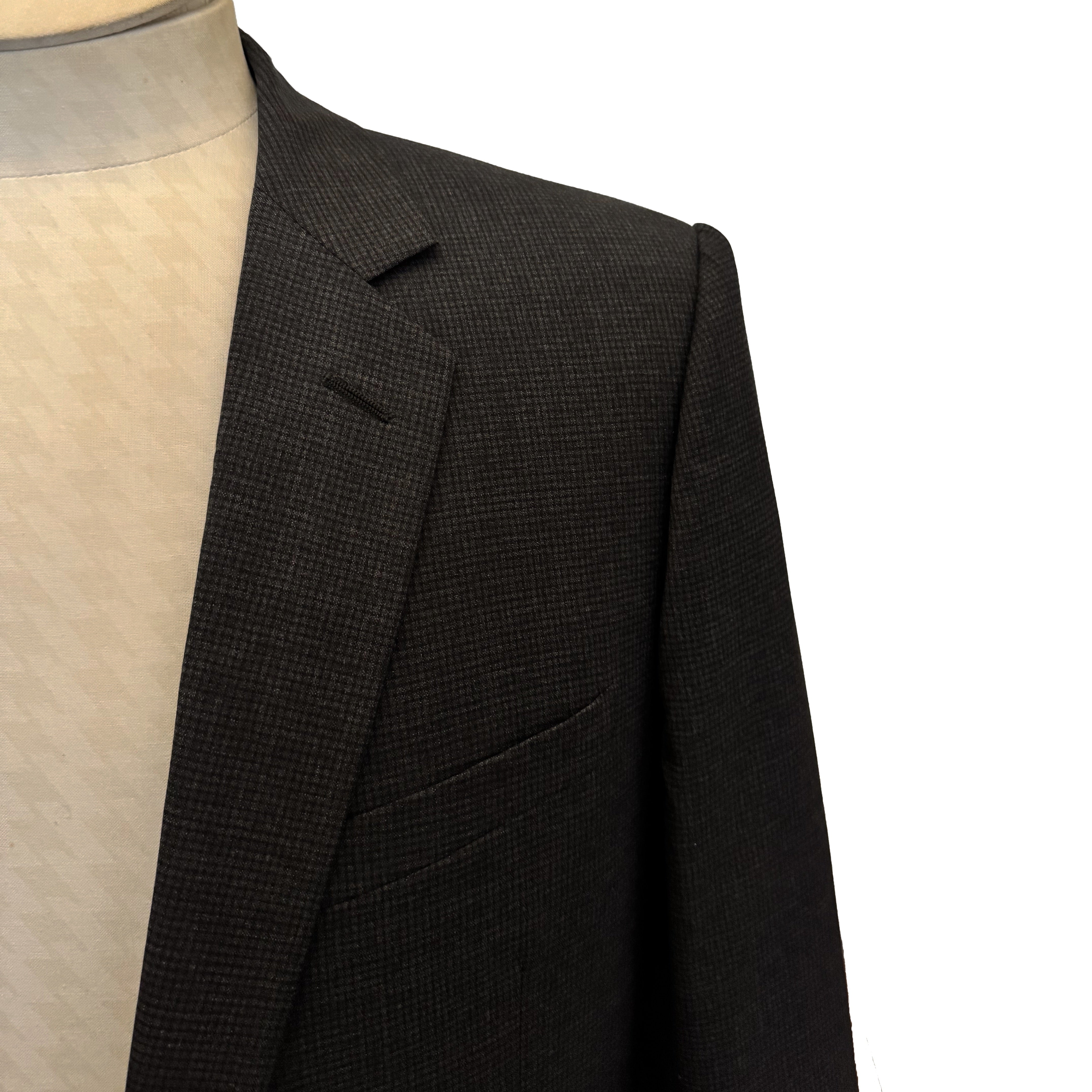 Costume 2 pièces Dior gris anthracite à micro carreaux