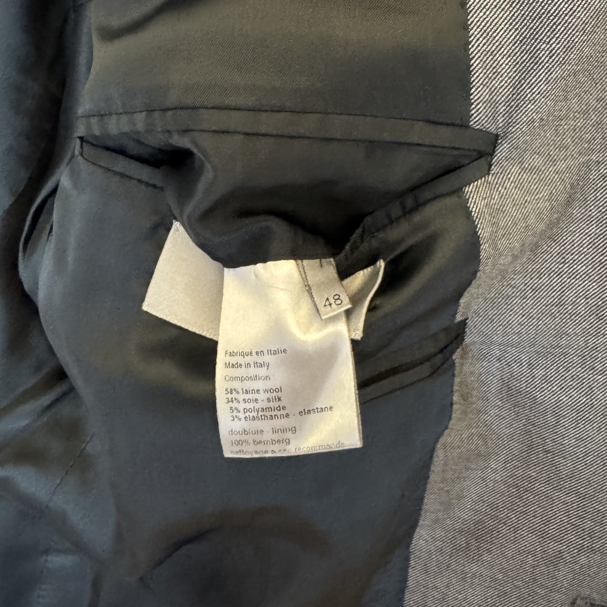 Costume 2 pièces Dior gris acier