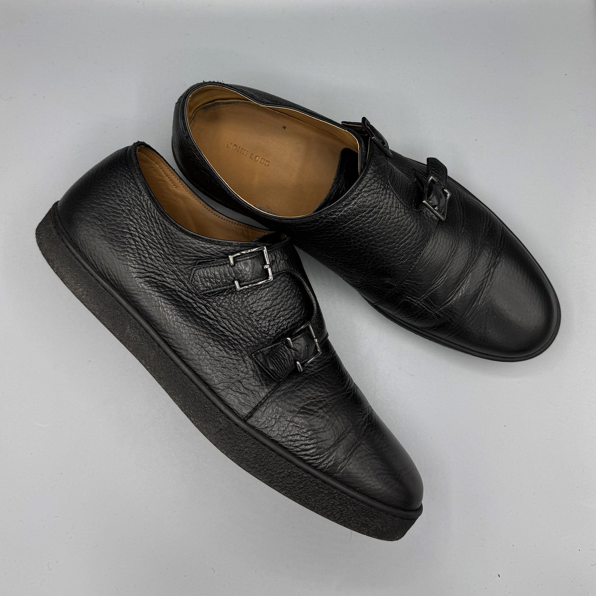 Chaussures John Lobb Holme à double boucle en cuir noir