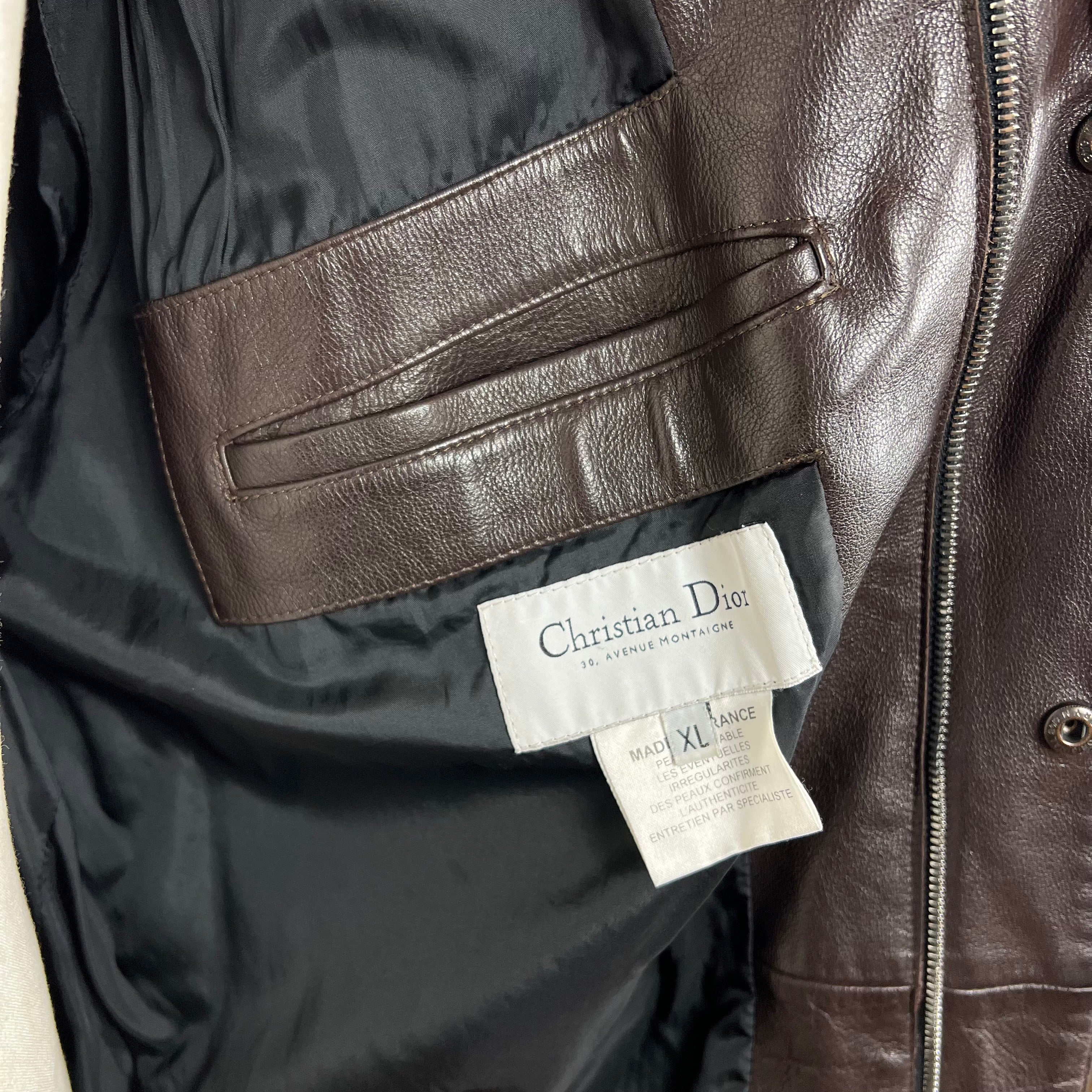 Parka à capuche en cuir Christian Dior