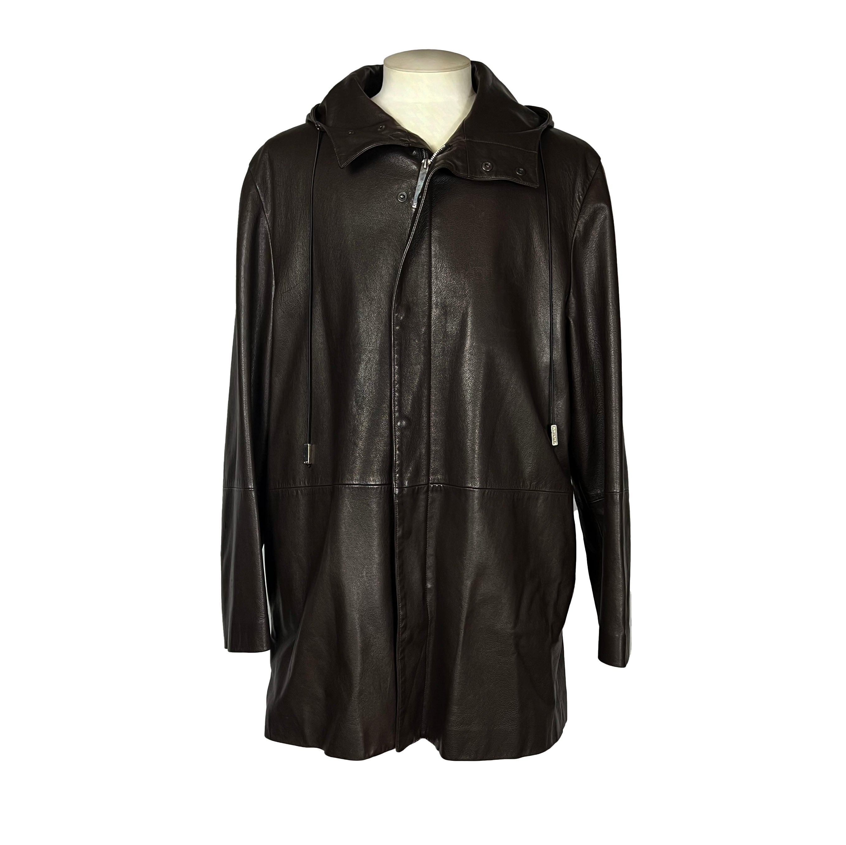 Parka à capuche en cuir Christian Dior