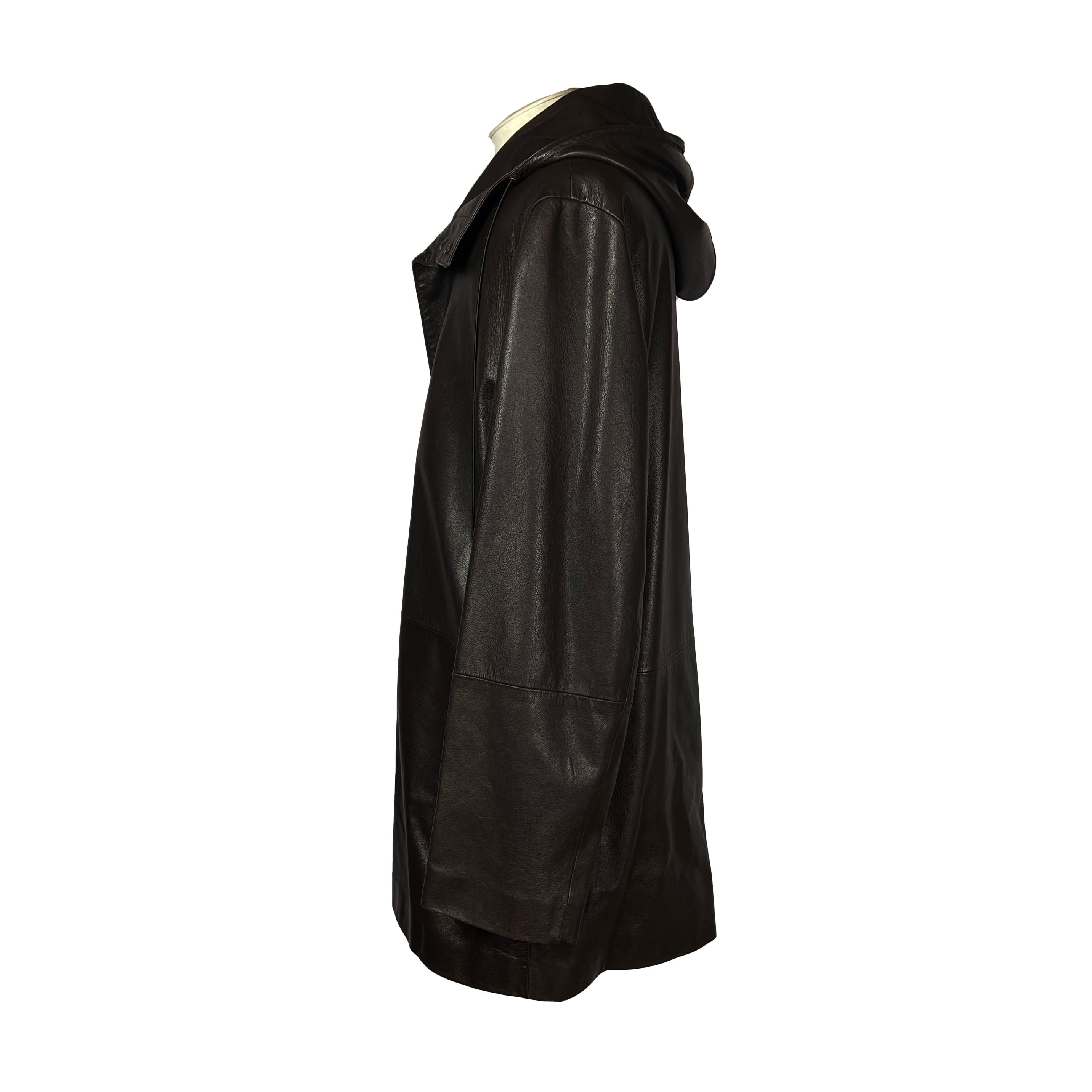 Parka à capuche en cuir Christian Dior
