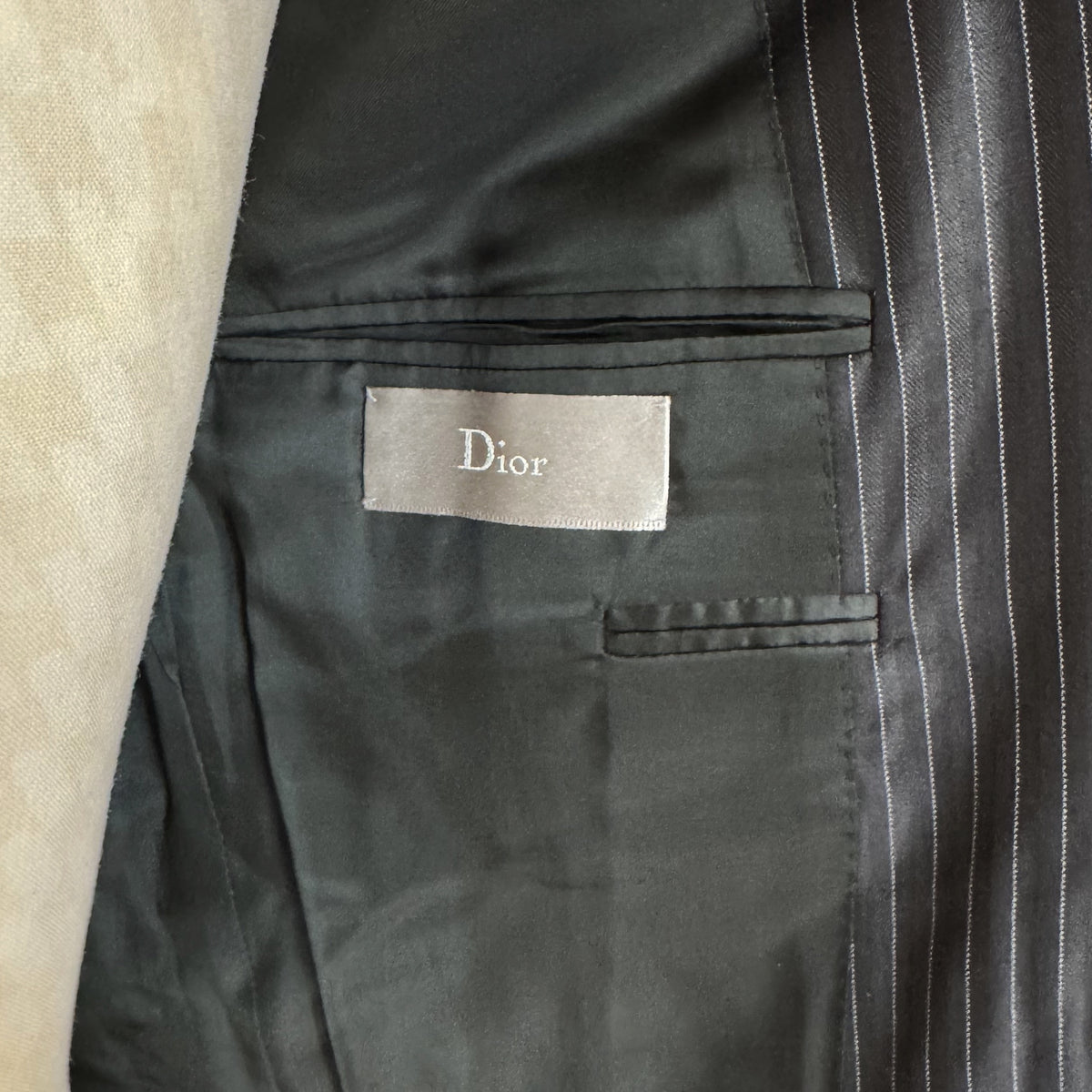 Costume 2 pièces Dior noir à rayures tennis
