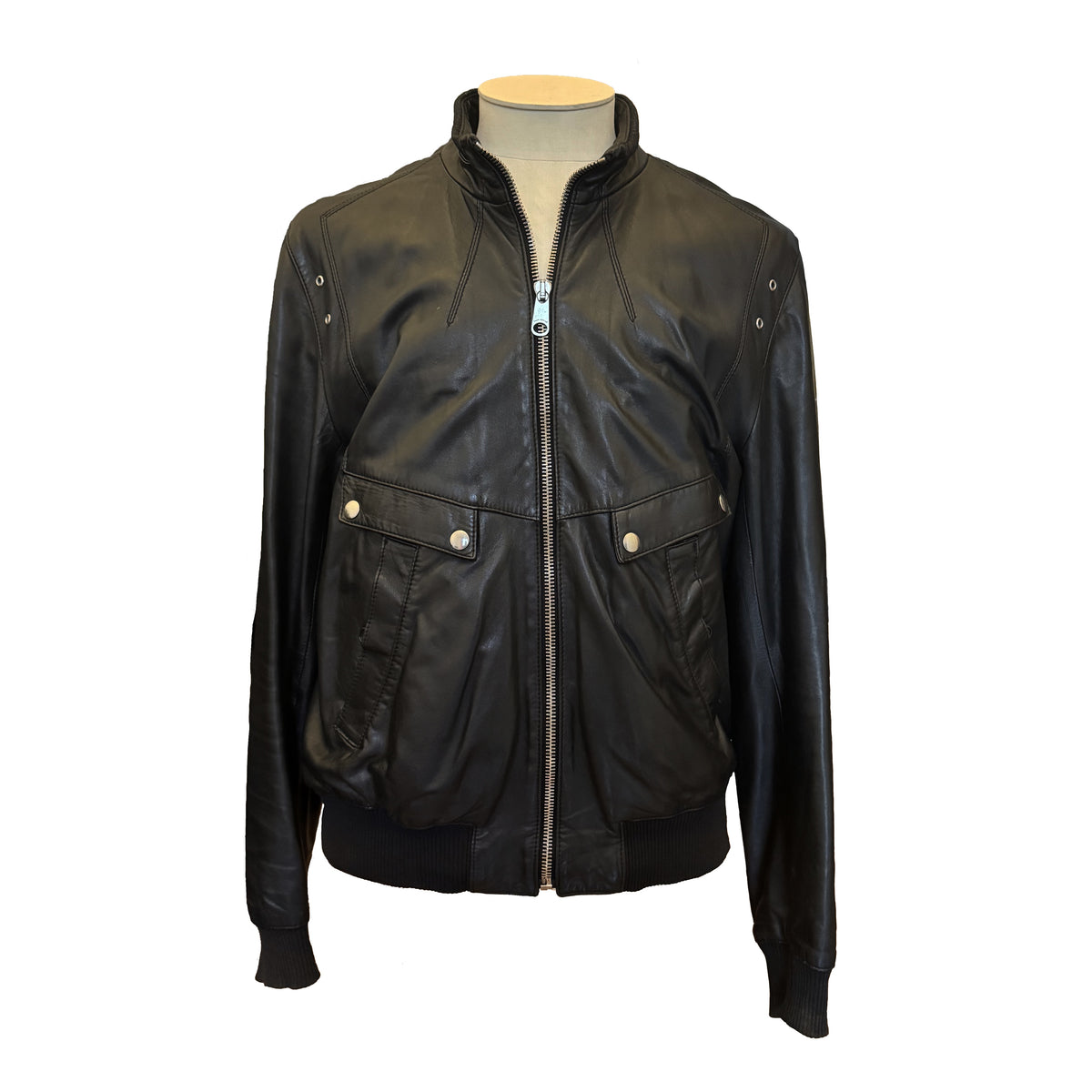 Blouson Dior en cuir noir, style bomber