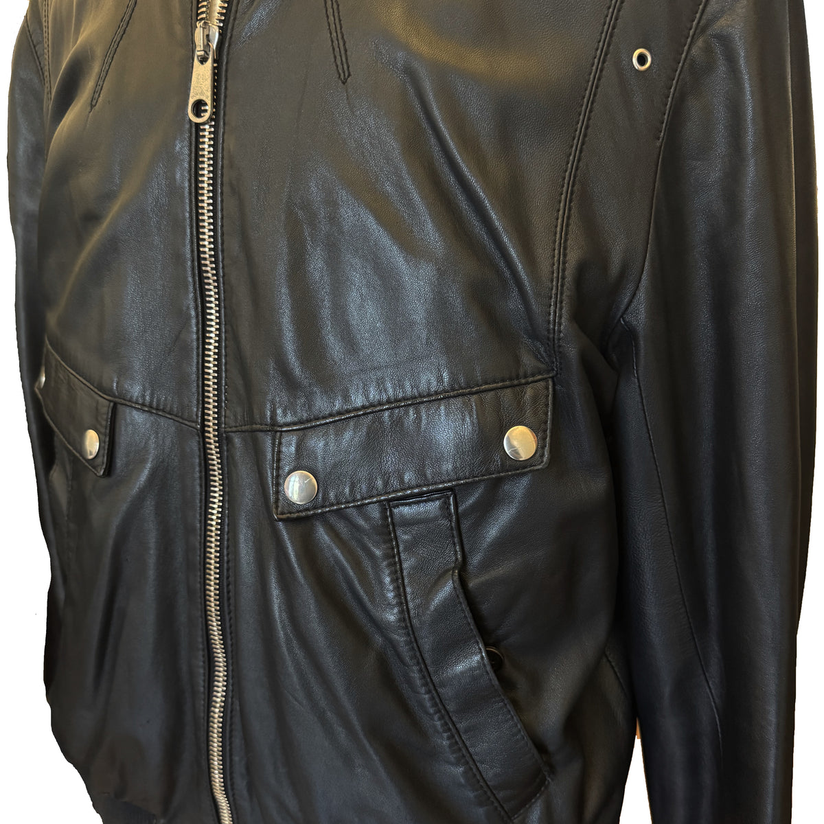 Blouson Dior en cuir noir, style bomber