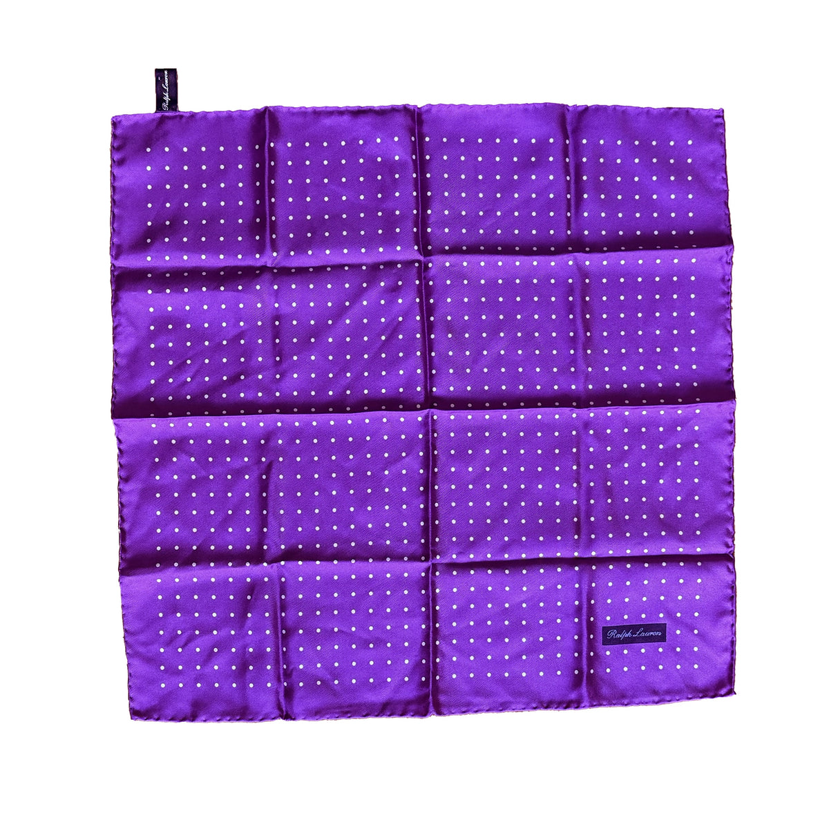 Pochette en soie Purple Label Ralph Lauren violette à pois blancs