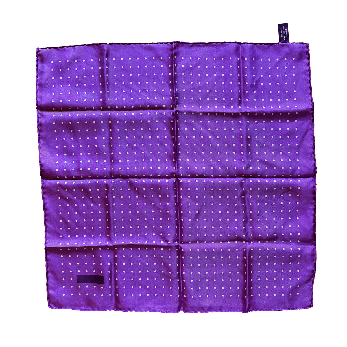 Pochette en soie Purple Label Ralph Lauren violette à pois blancs