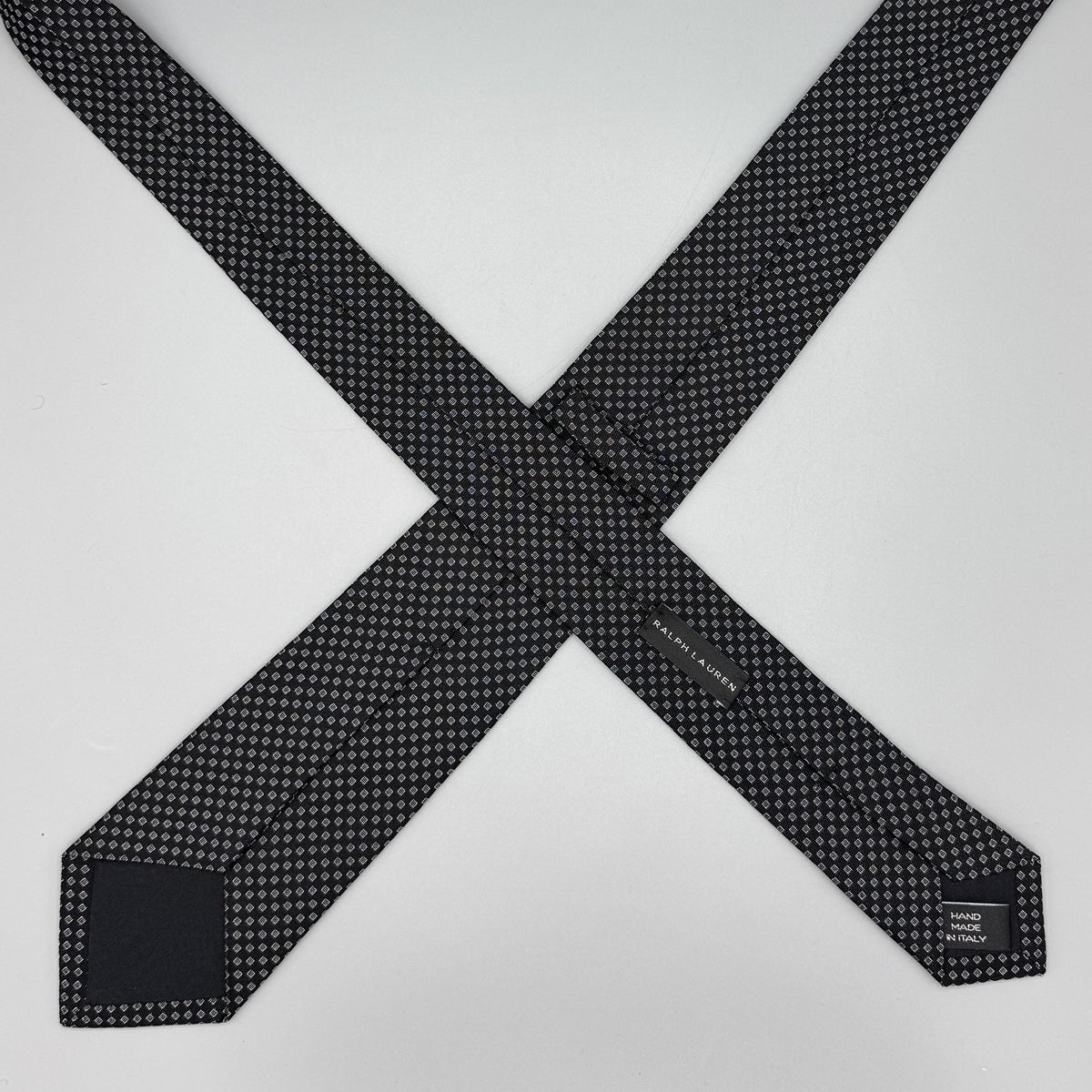 Cravate Ralph Lauren noire à motifs géométriques gris