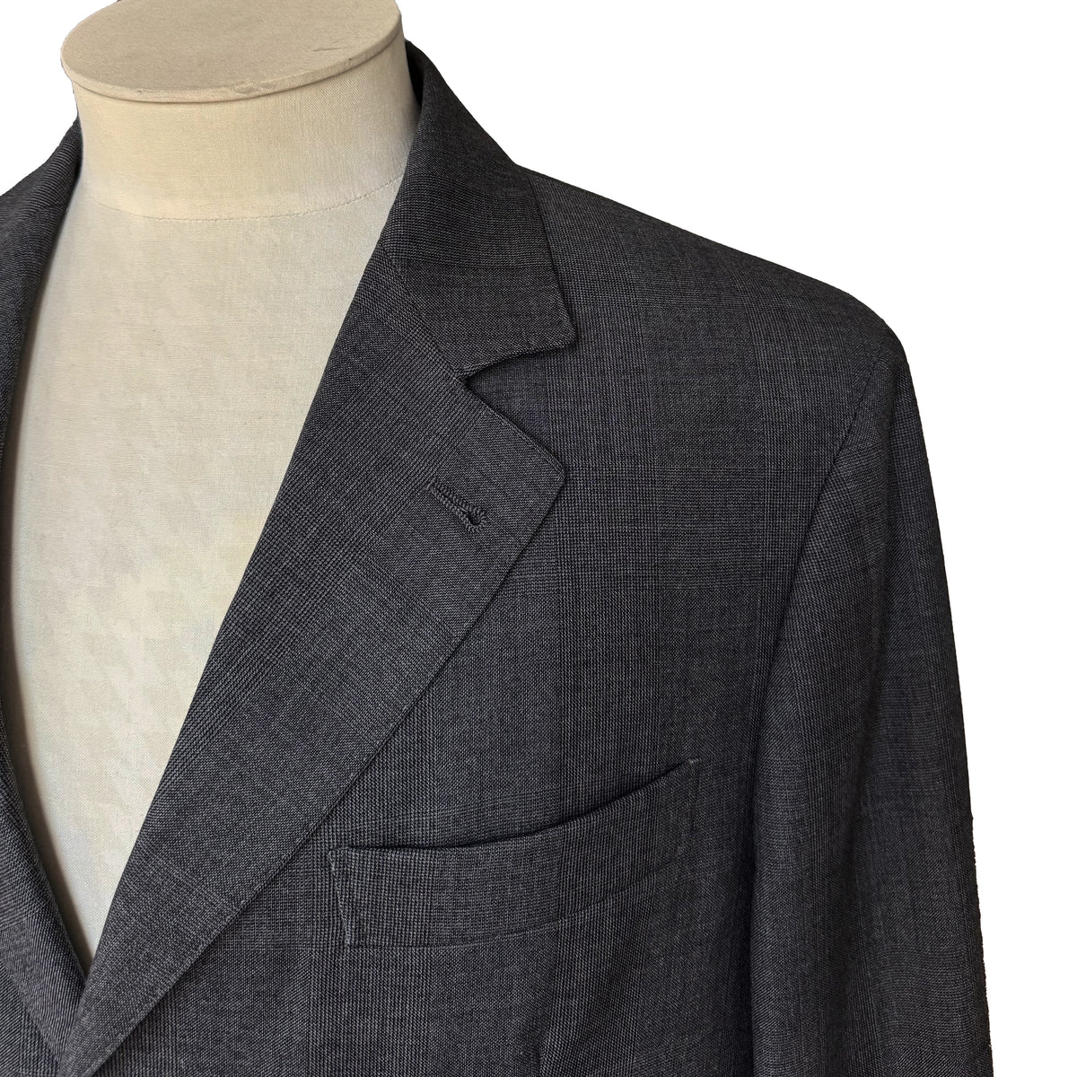 Costume 2 pièces Brunello Cucinelli gris à motif carreaux ton sur ton
