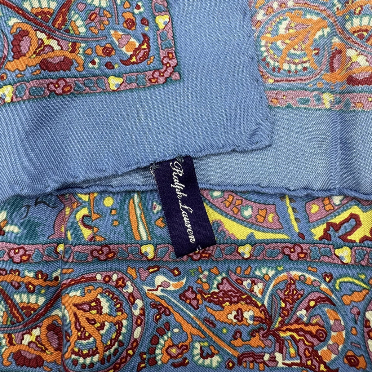 Pochette en soie Purple Label Ralph Lauren motif cachemire