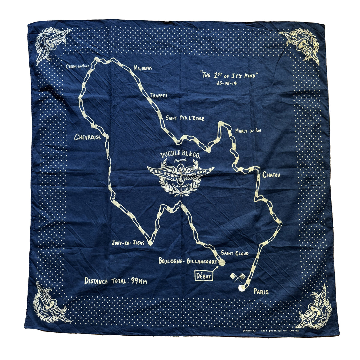 Bandana RRL Ralph Lauren Riders Tour 2014 bleu