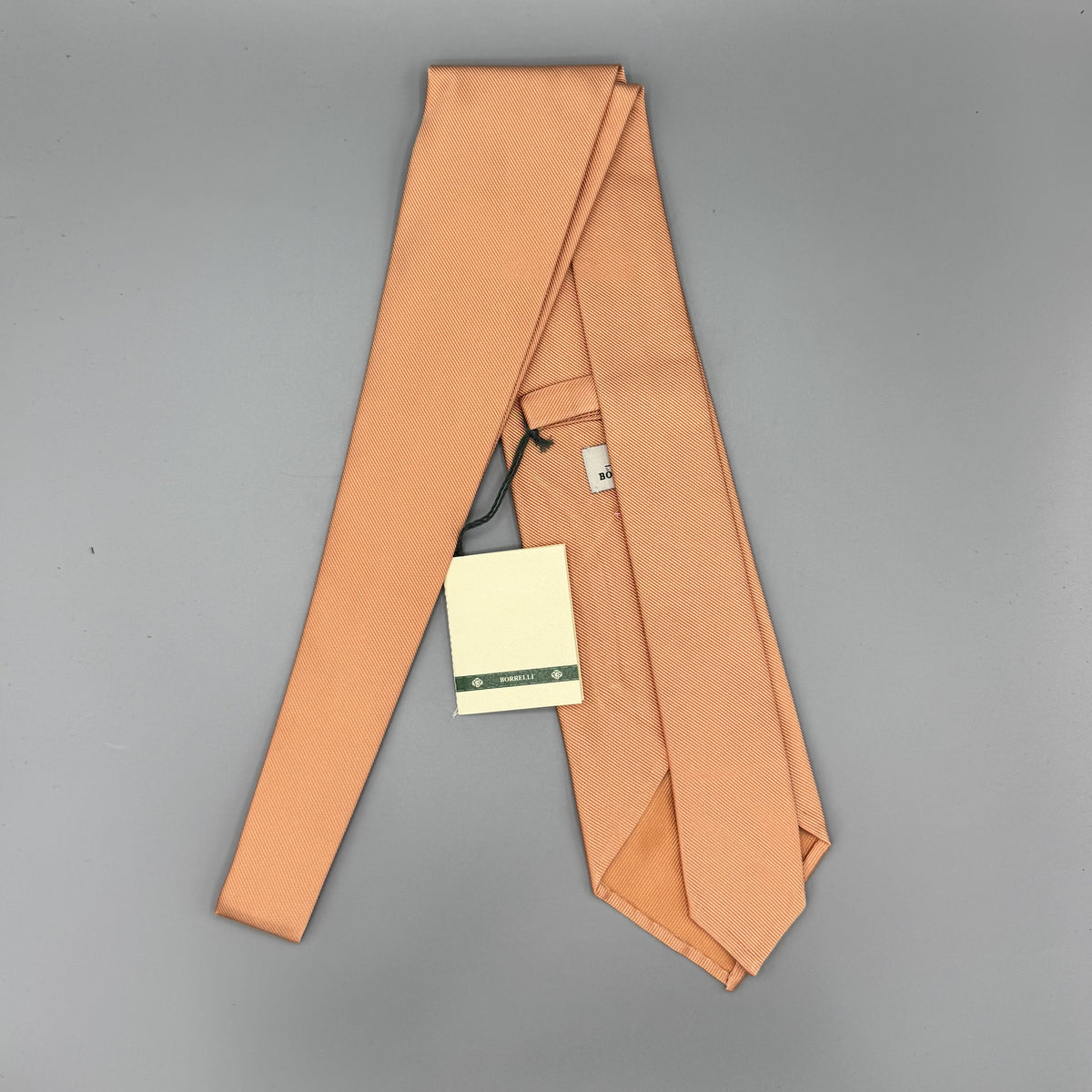 Cravate Borrelli orange corail unie