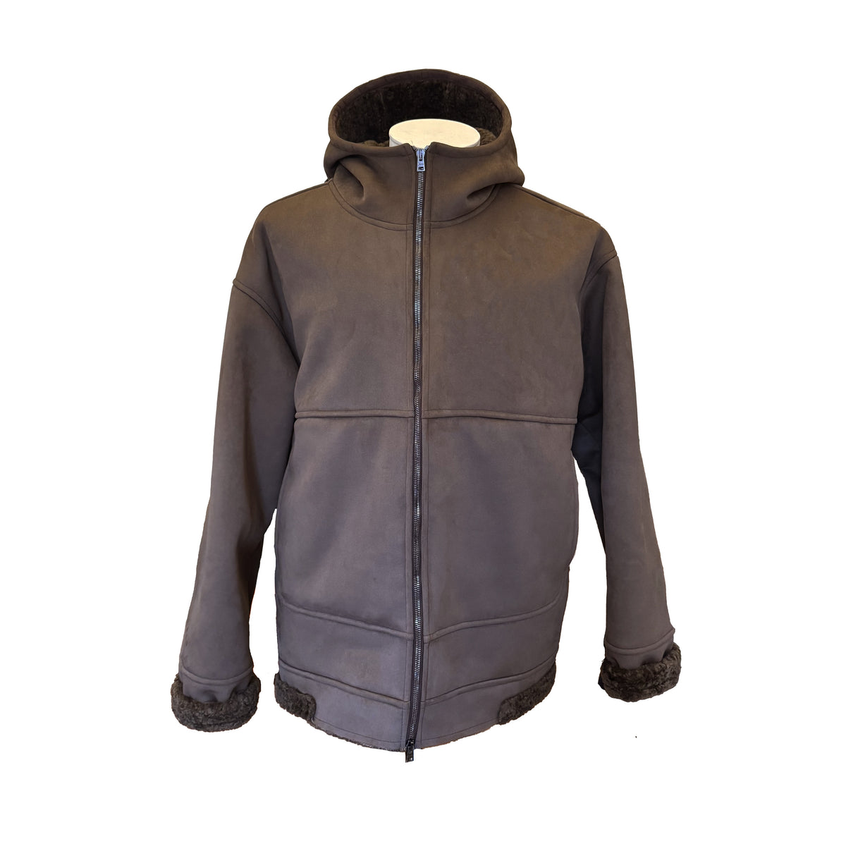 Blouson Herno marron effet peau retournée