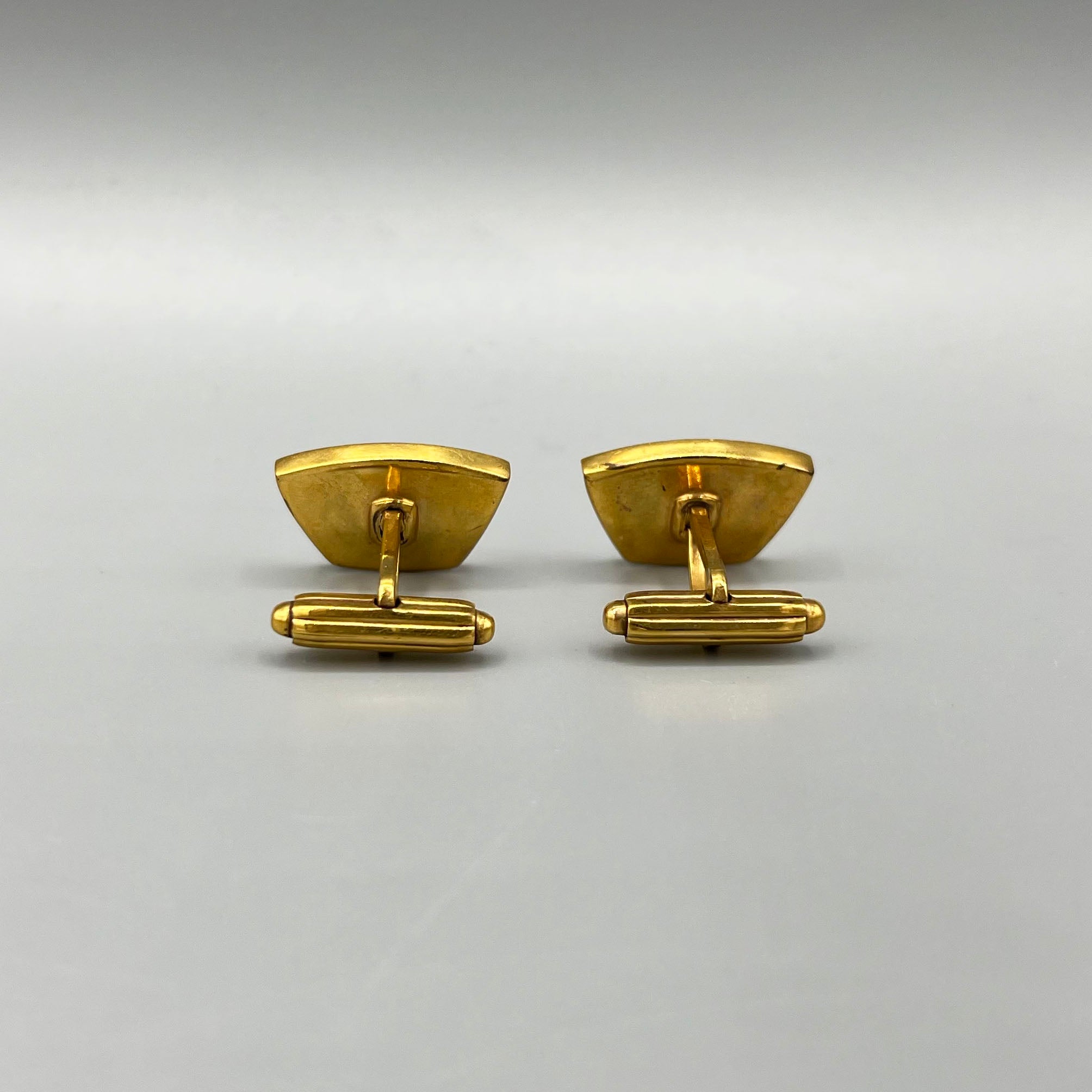 Boutons de manchette vintage émail noir