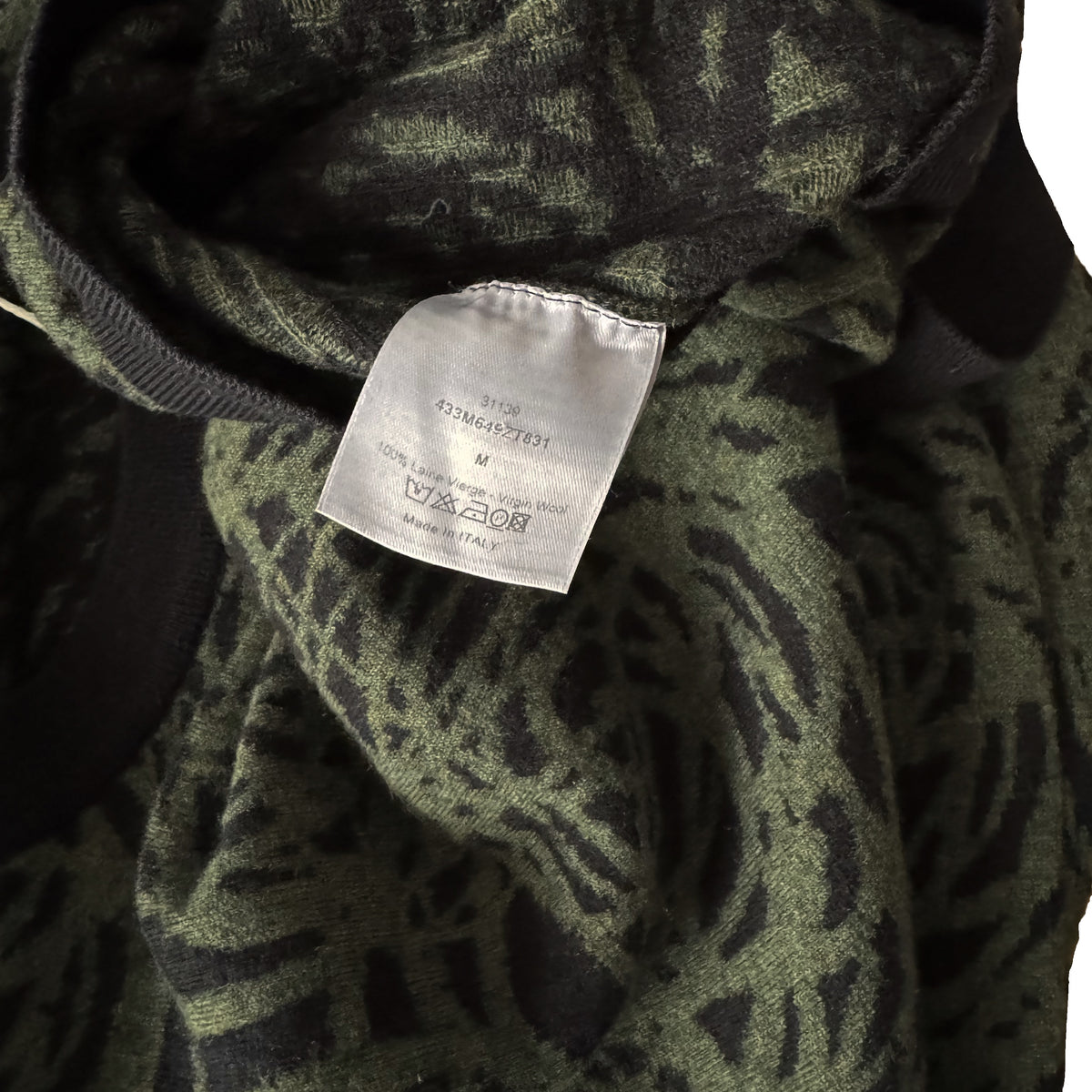Pull Dior noir et kaki 100% laine vierge