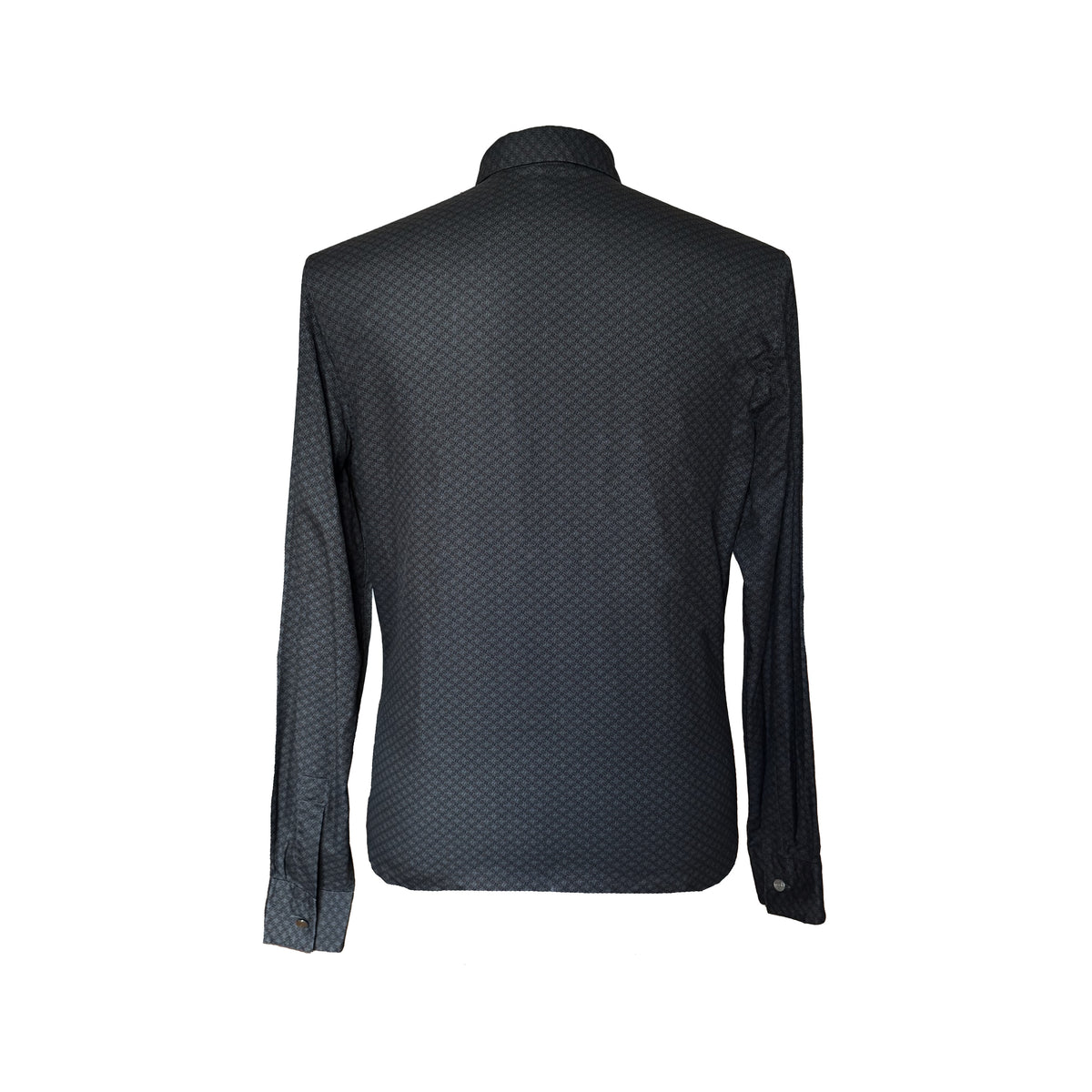 Chemise Hermès grise anthracite à micro-motif H