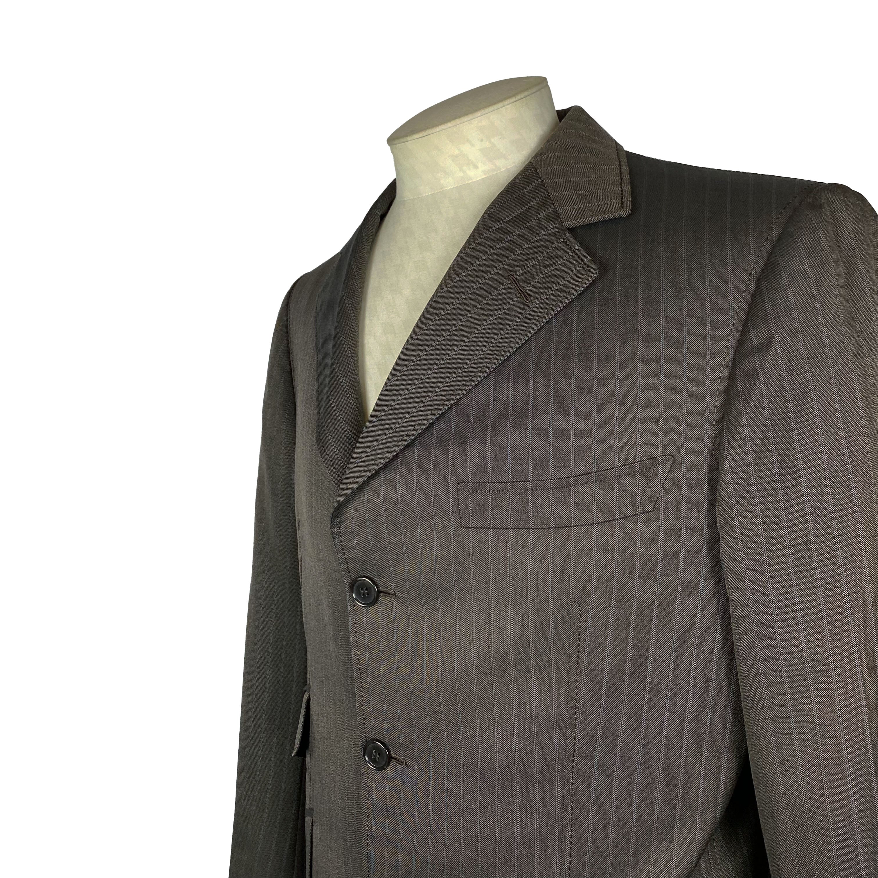 Costume brun à rayures GAETANO ALOISIO
