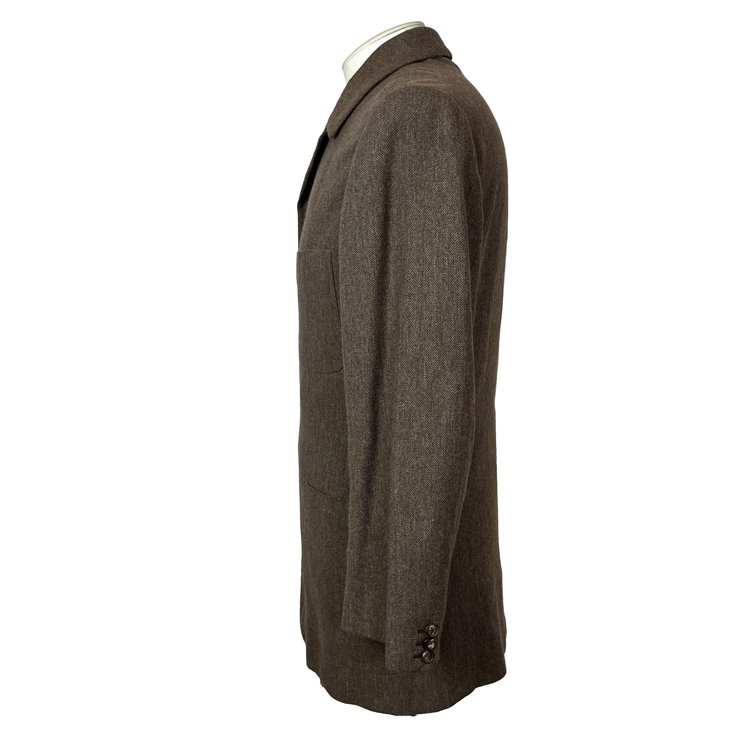 Chemise Hermès 4 boutons en laine et angora marron clair