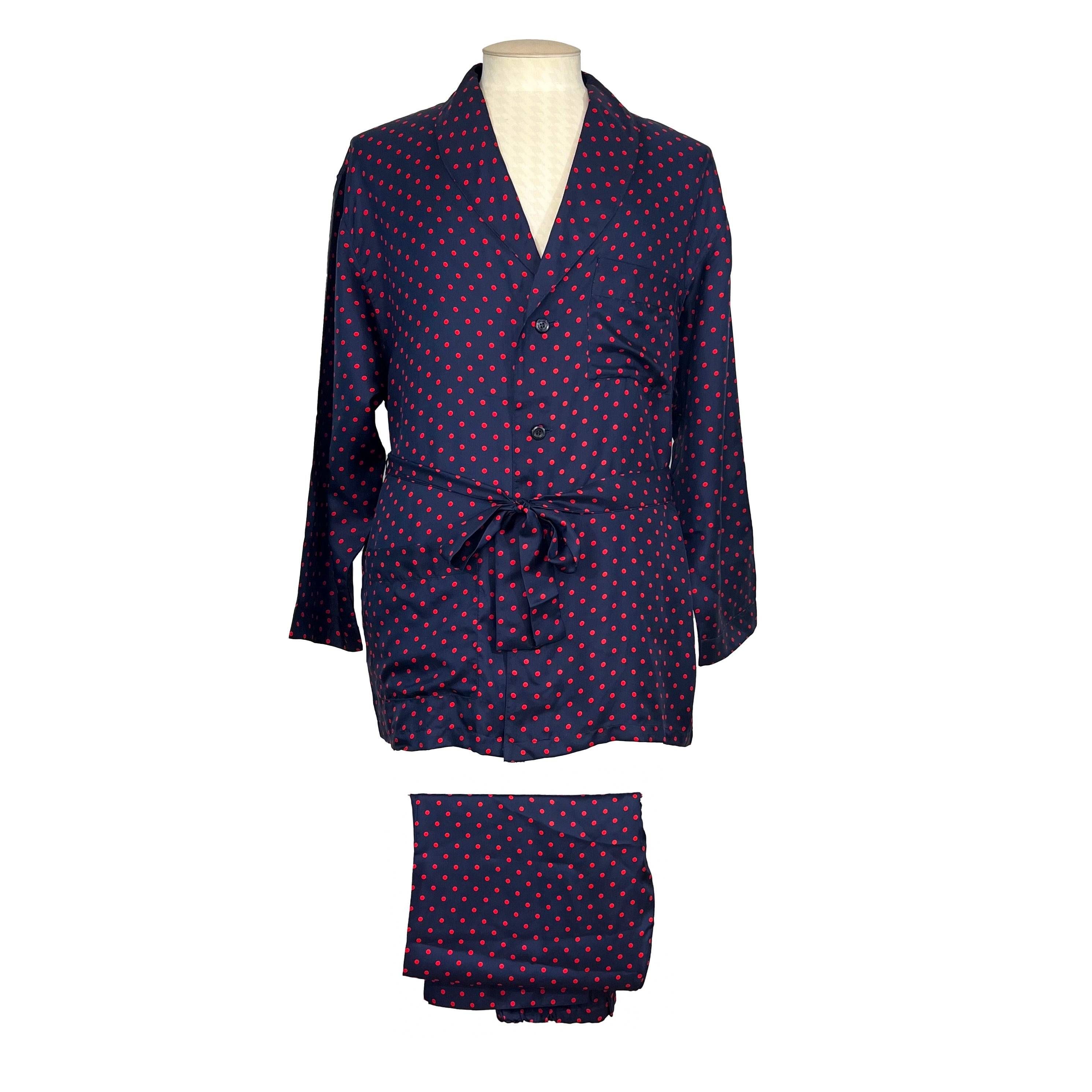 Pyjama à pois en soie Lui
