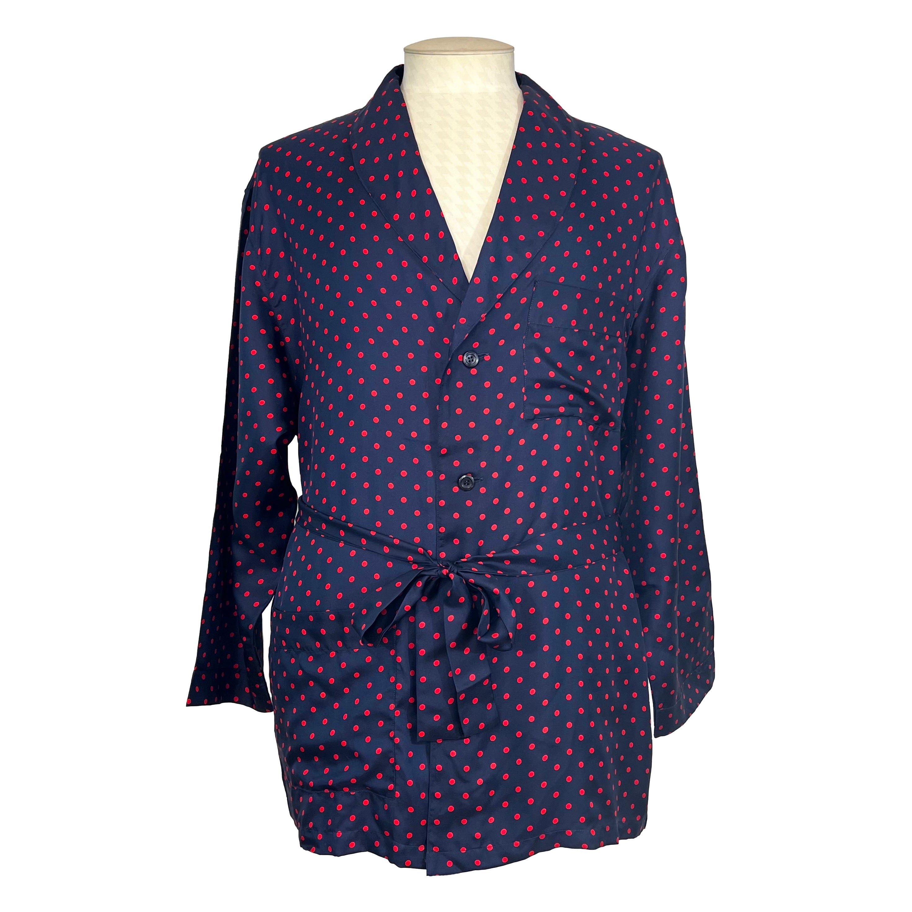 Pyjama à pois en soie Lui