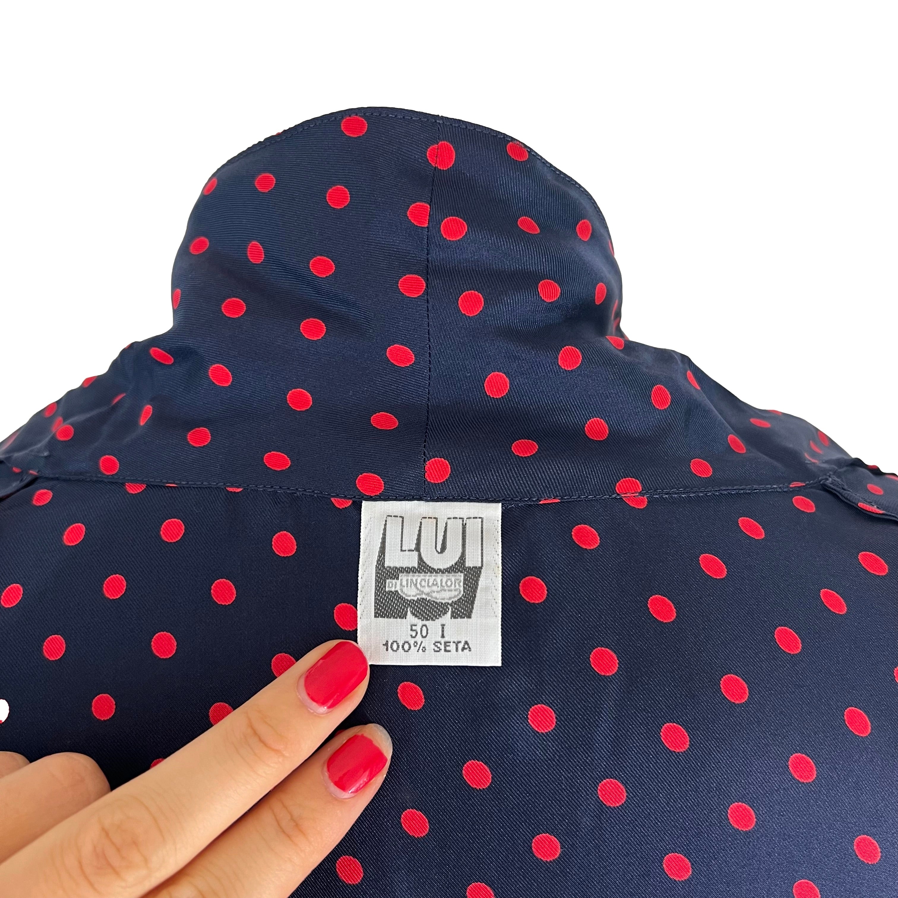 Pyjama à pois en soie Lui