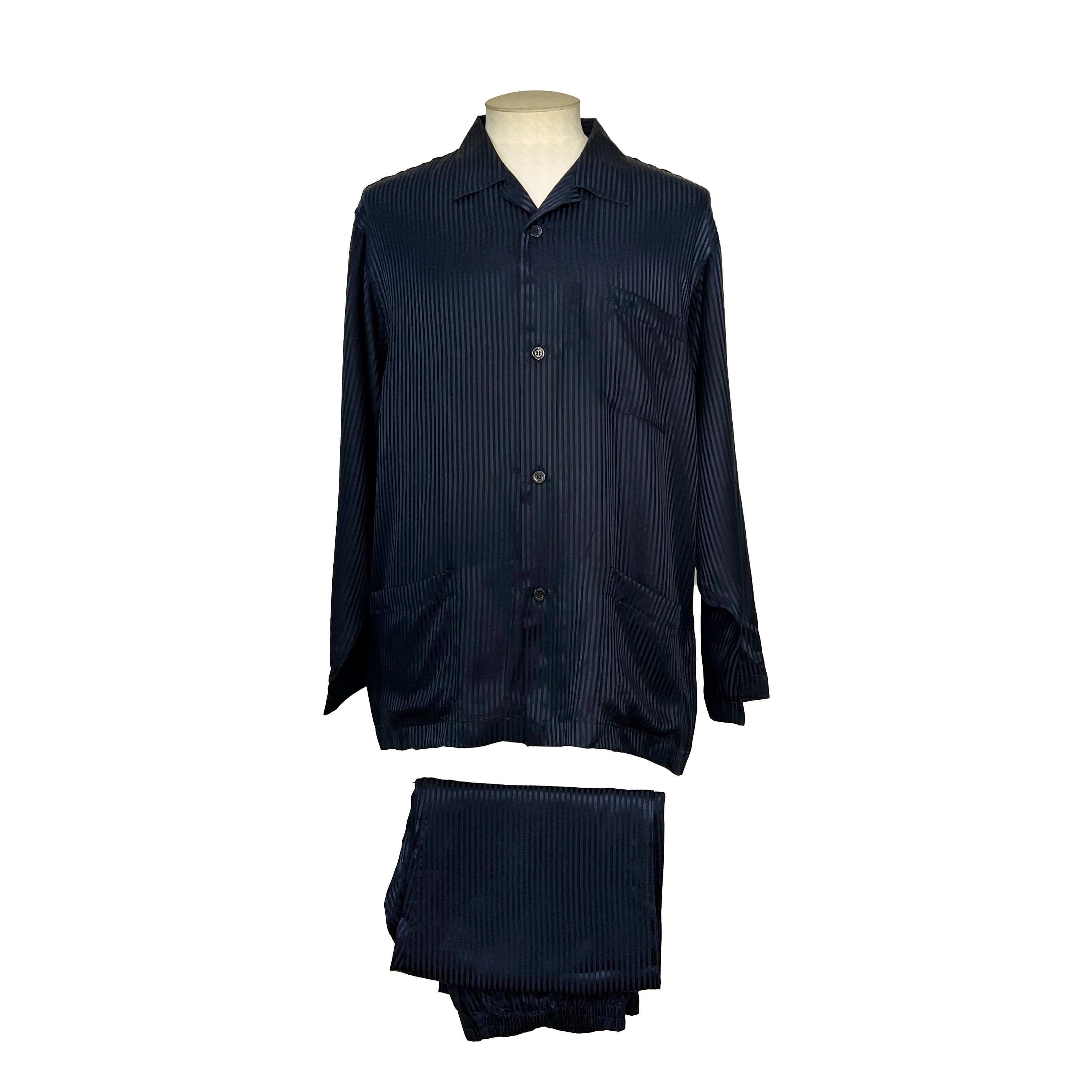 Pyjama en soie à rayures fines Perofil