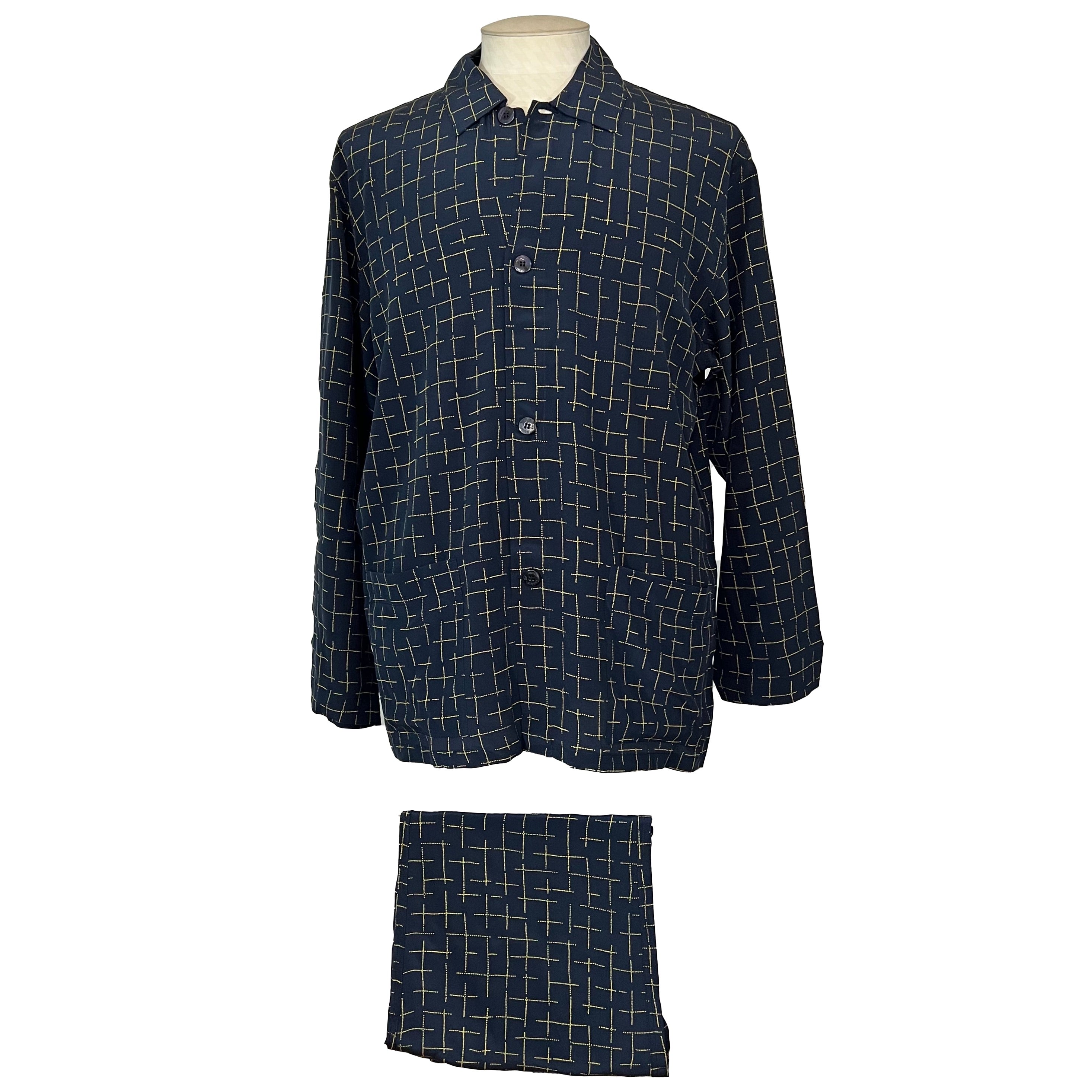 Set pyjama & peignoir bleu foncé
