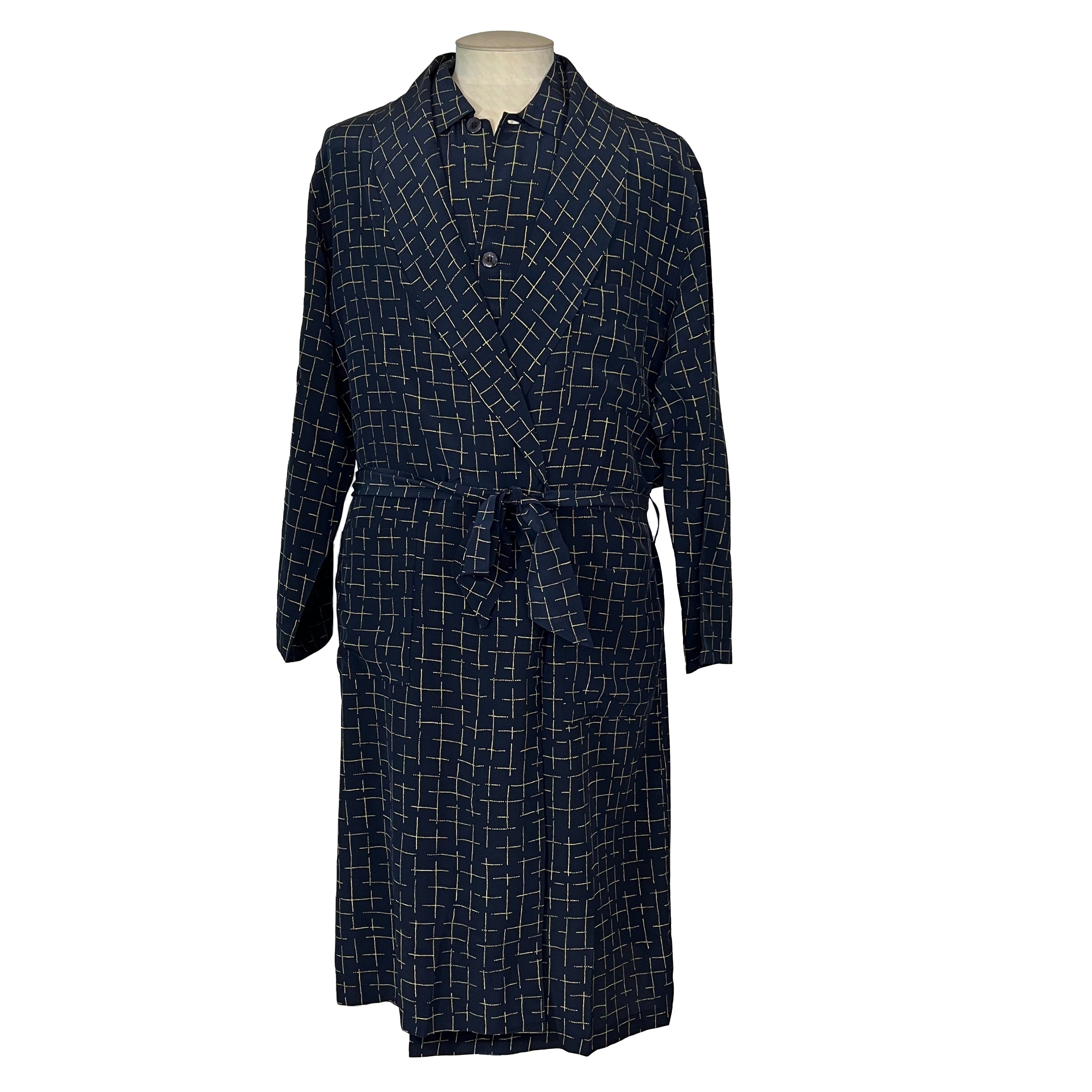 Set pyjama & peignoir bleu foncé