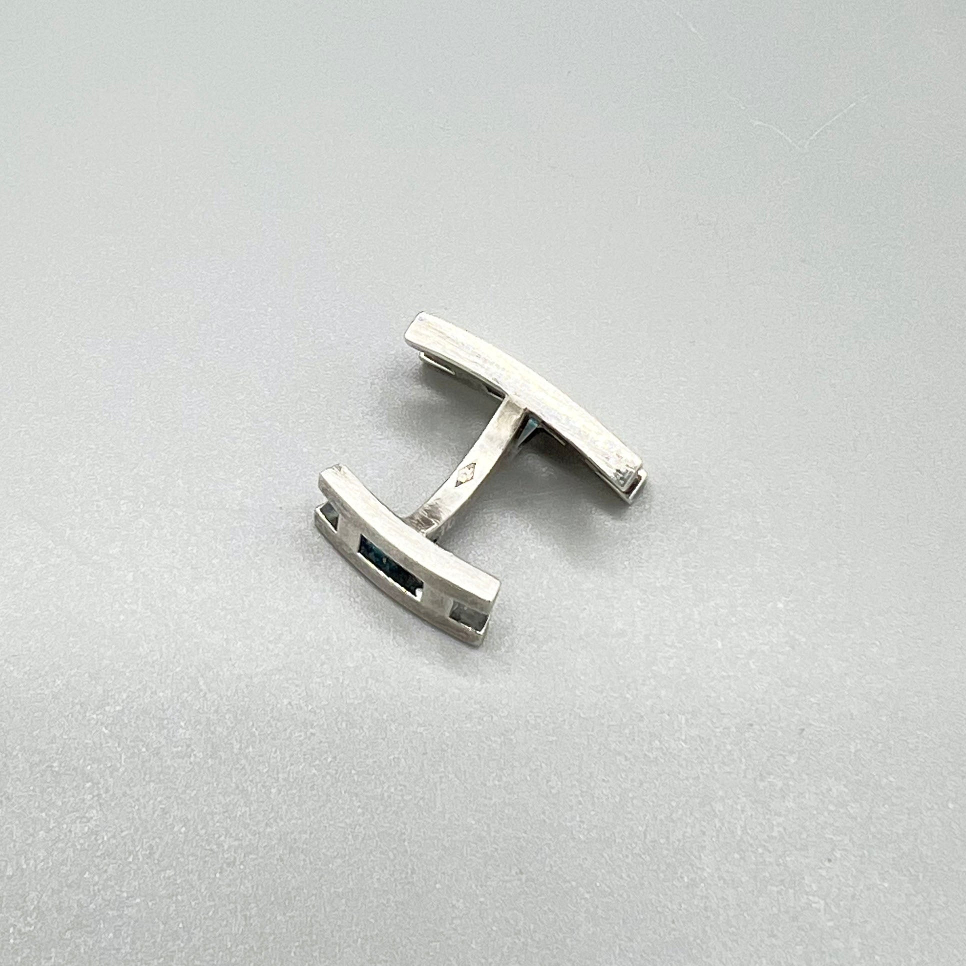Boutons de manchette H argent Hermès