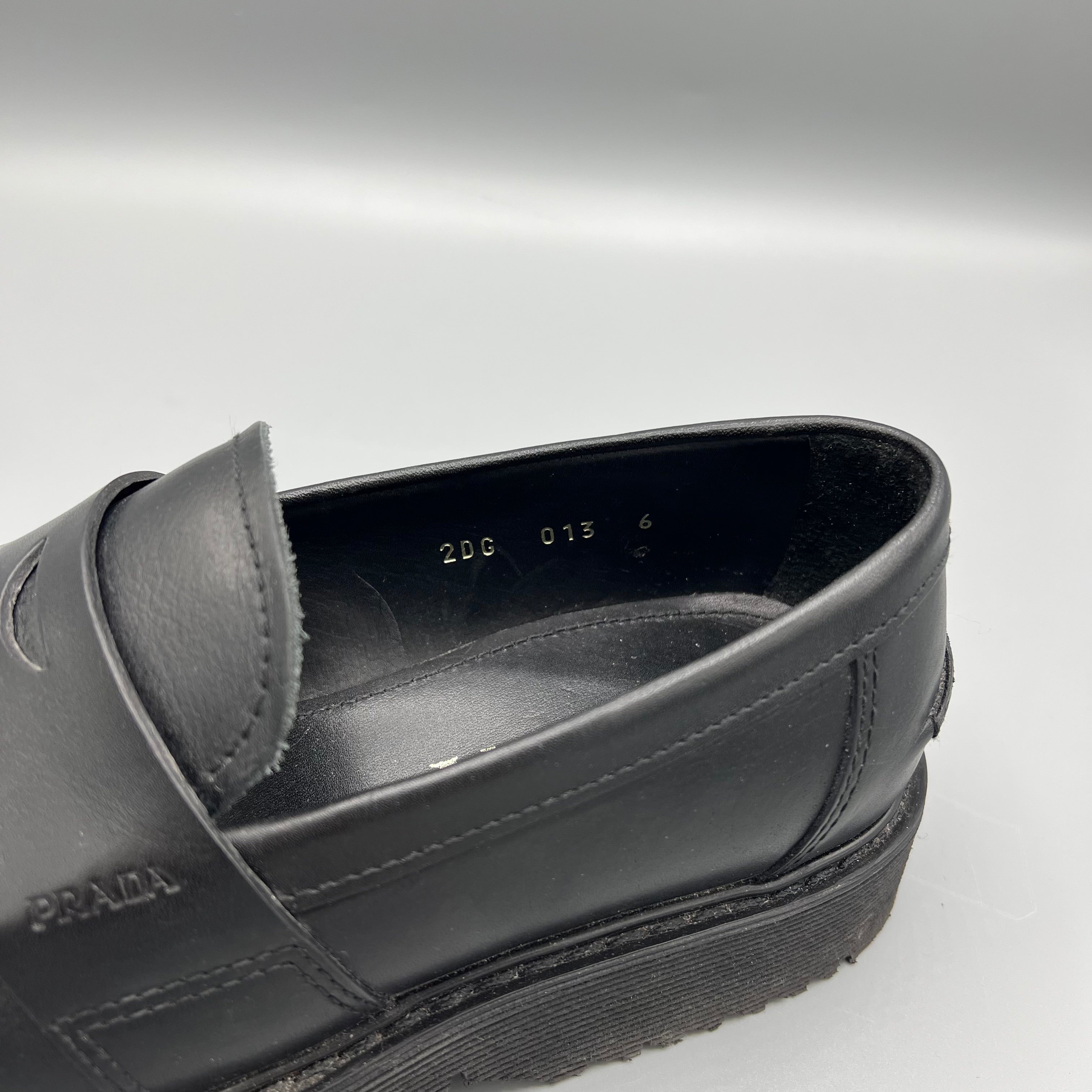 Prada black chunky loafers