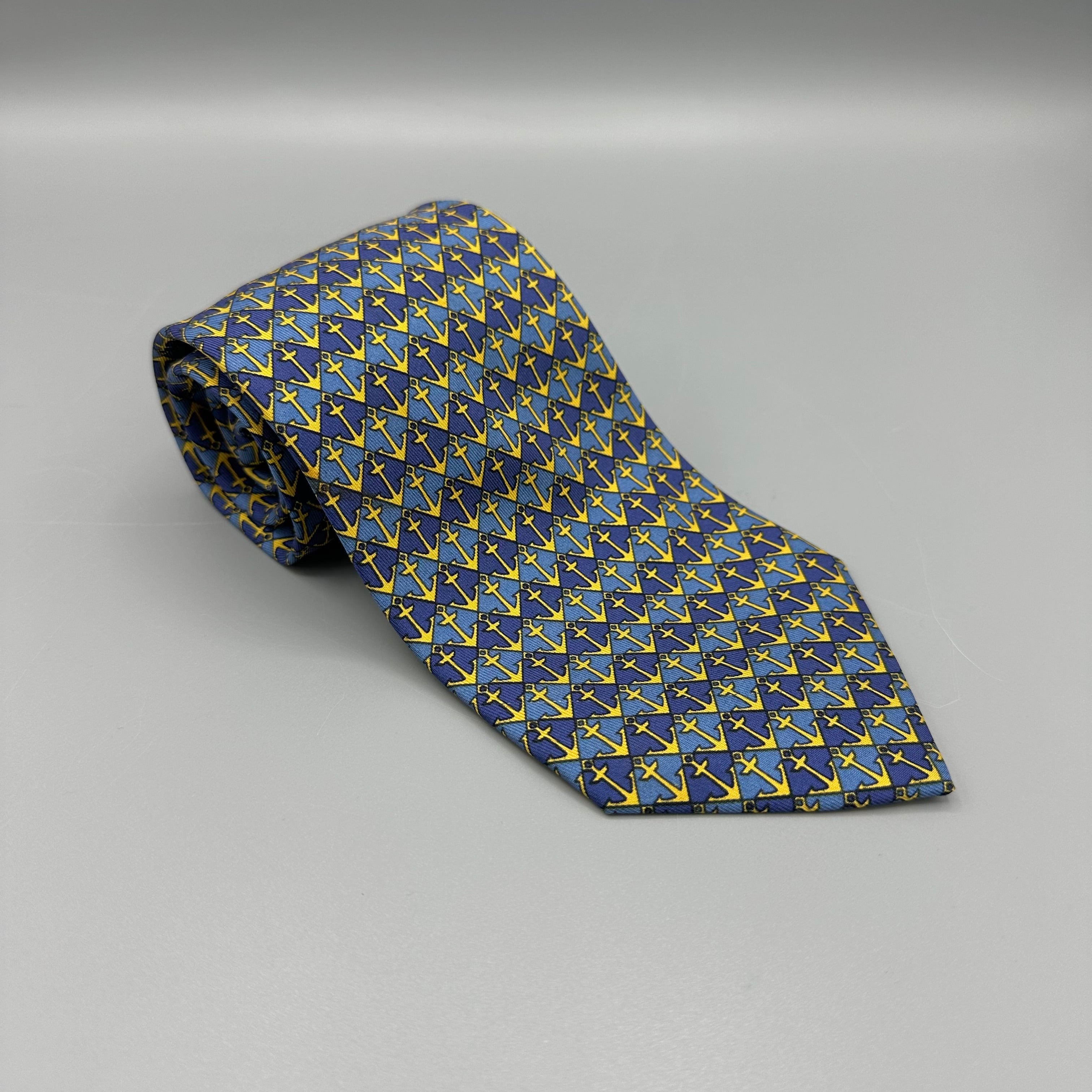 Cravate Hermès à motif ancre