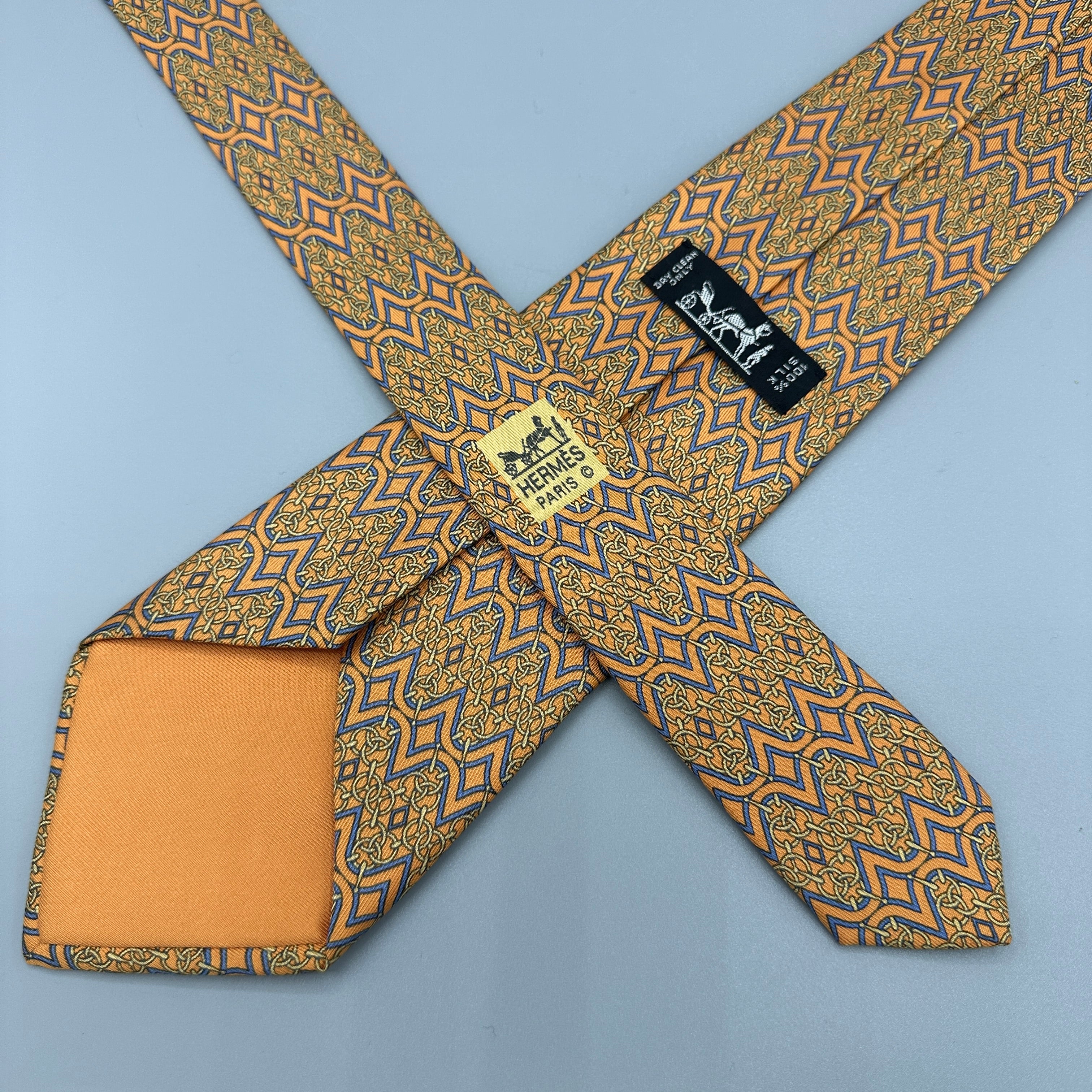 Hermès tie with horsebit pattern