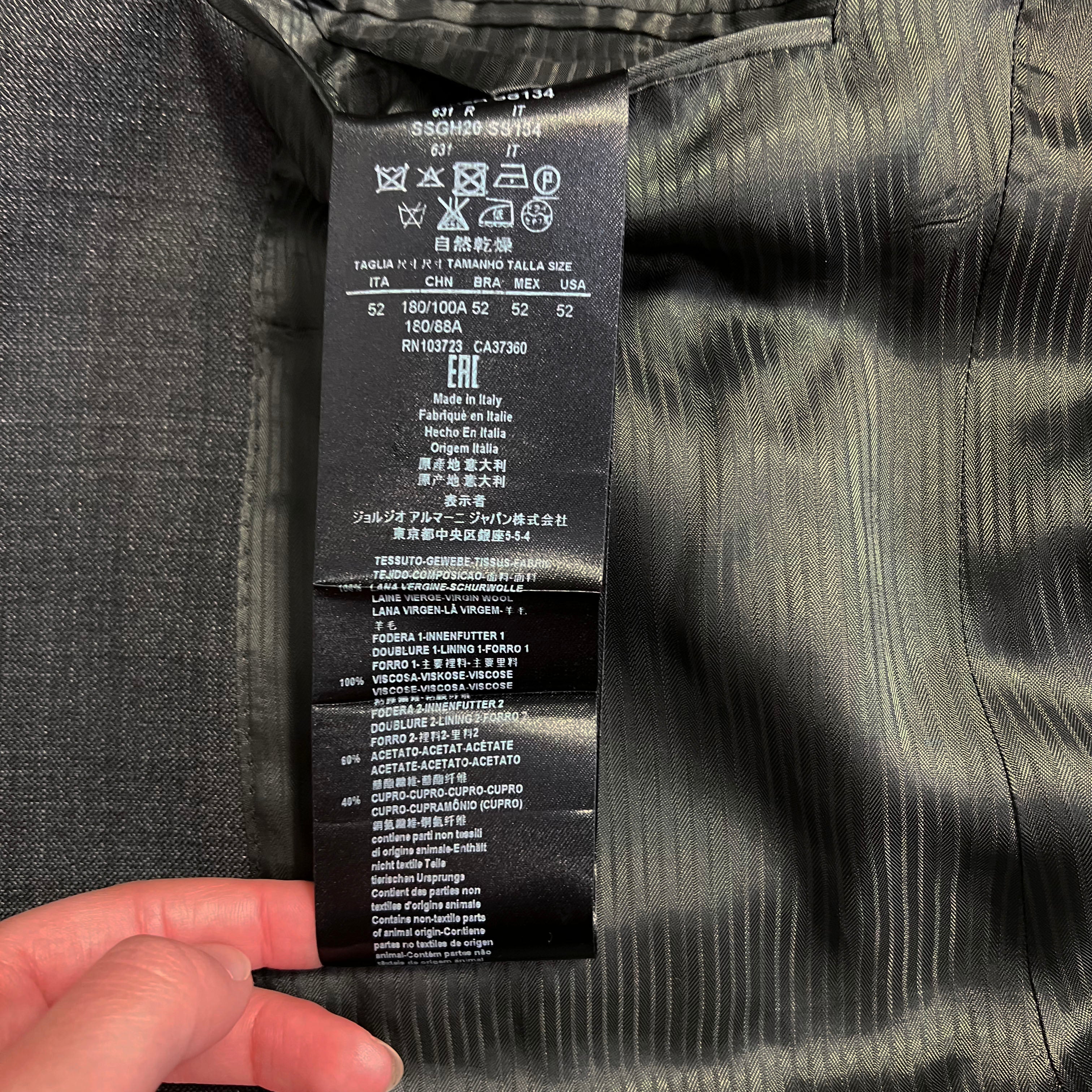 Costume gris chiné Giorgio Armani