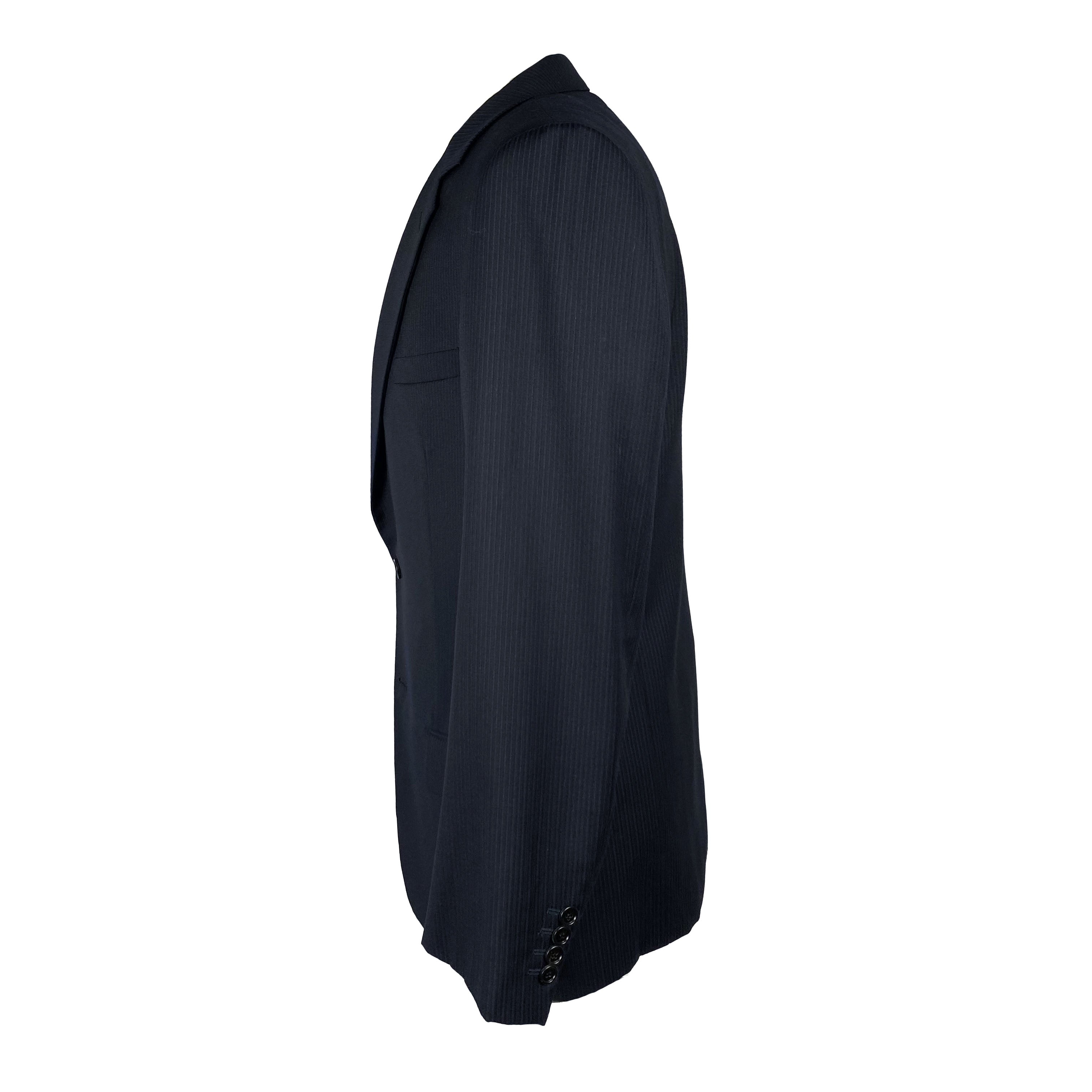 Costume bleu marine à fines rayures Dior