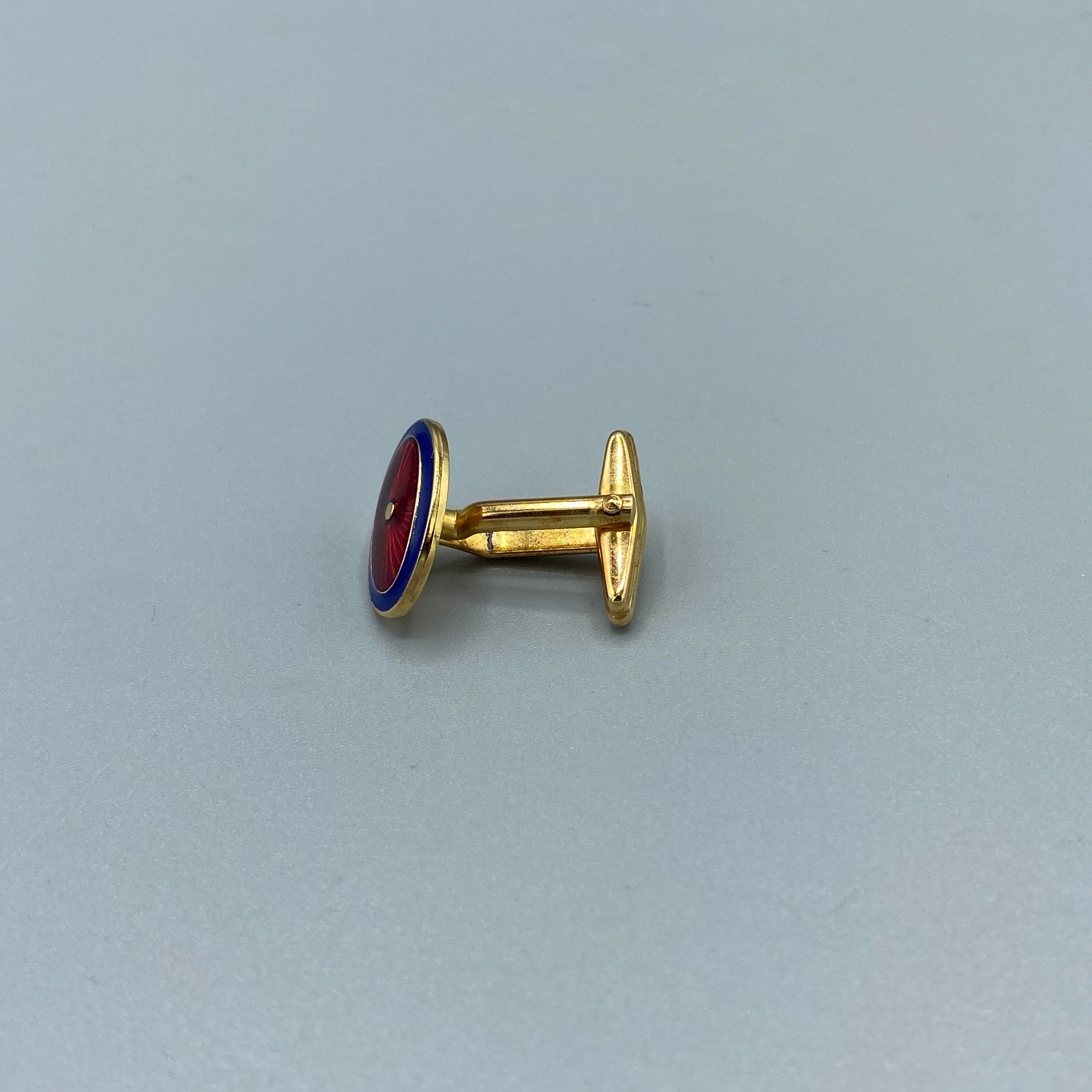 Boutons de manchette émaillés rouges et bleus