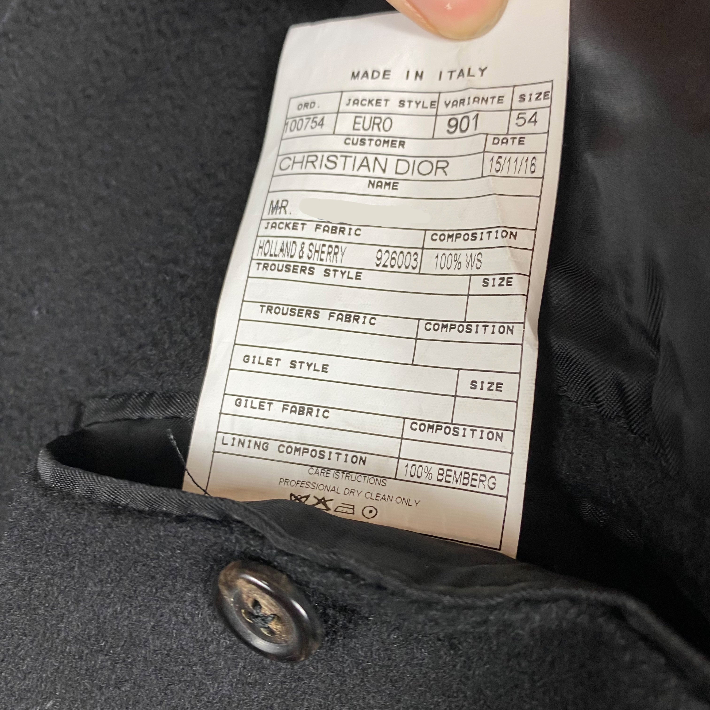 Veste noire en cachemire Christian Dior