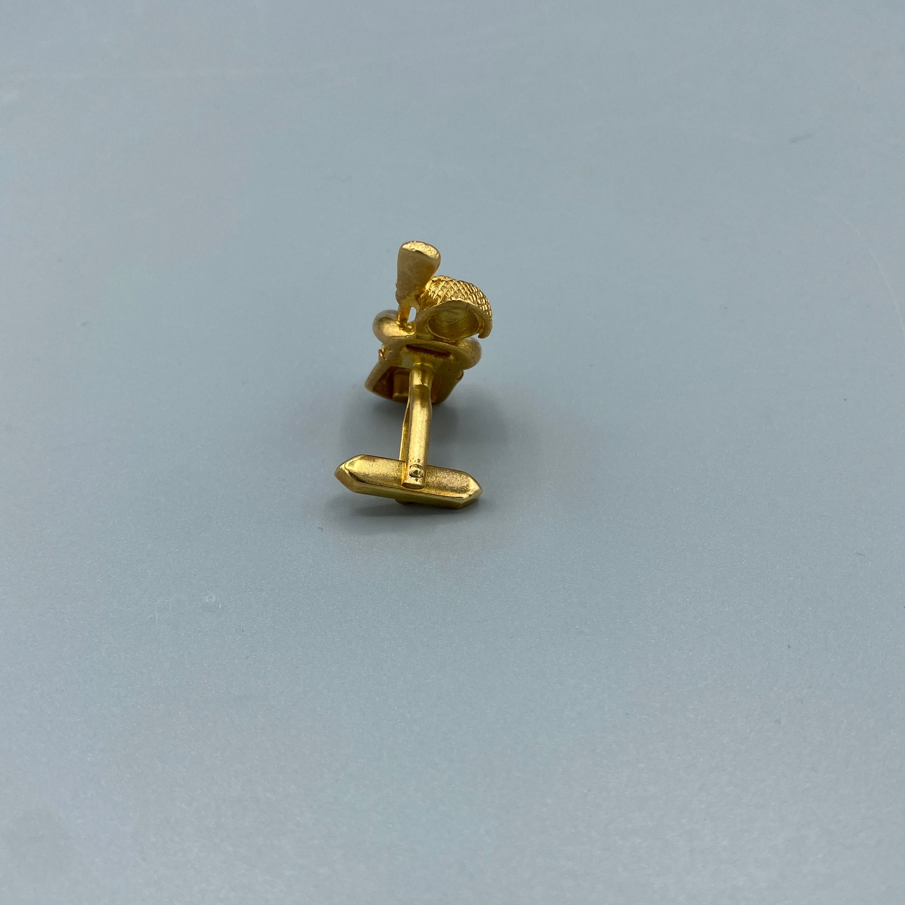 Boutons de manchettes dorés bonhomme de neige