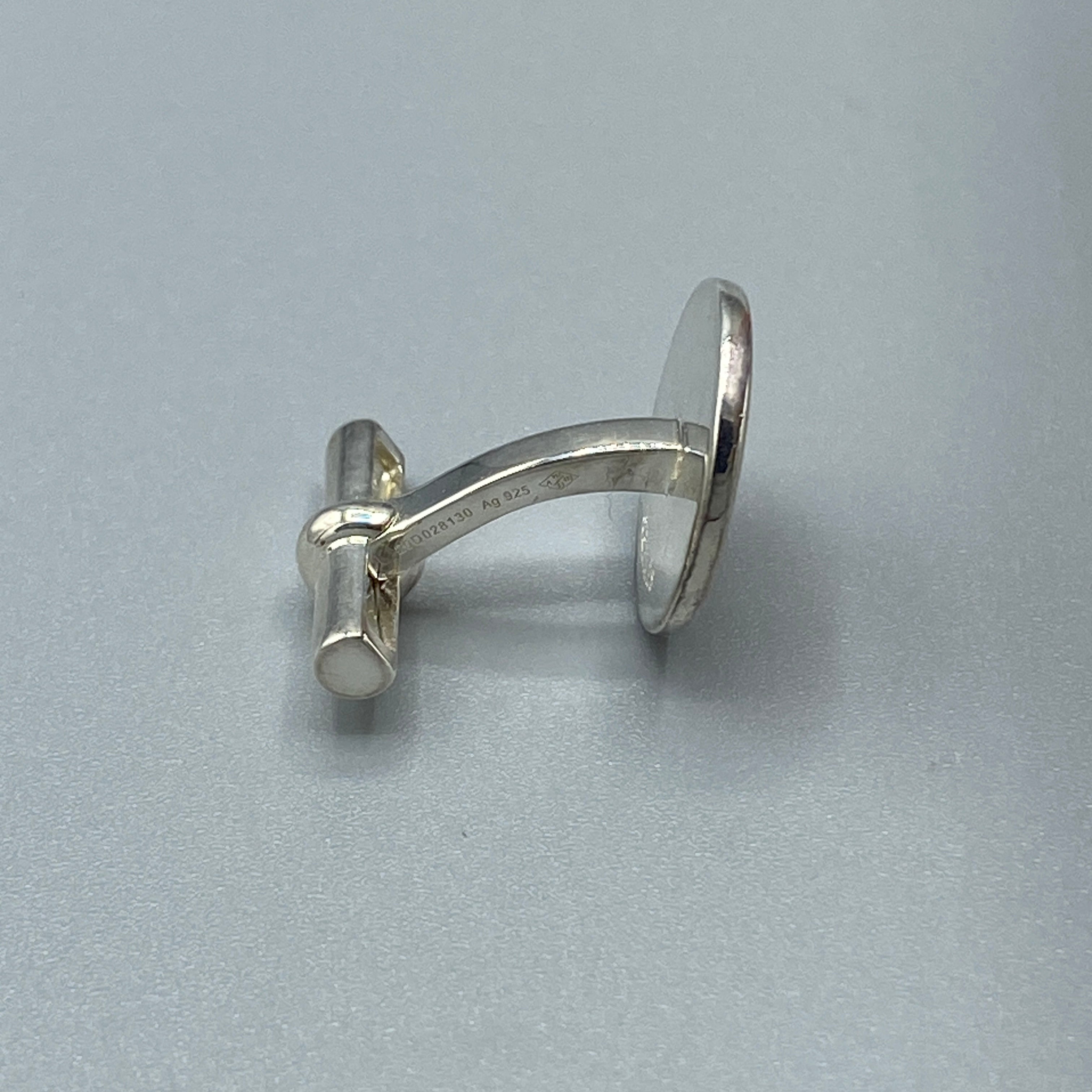 Boutons de manchette Hermès argent