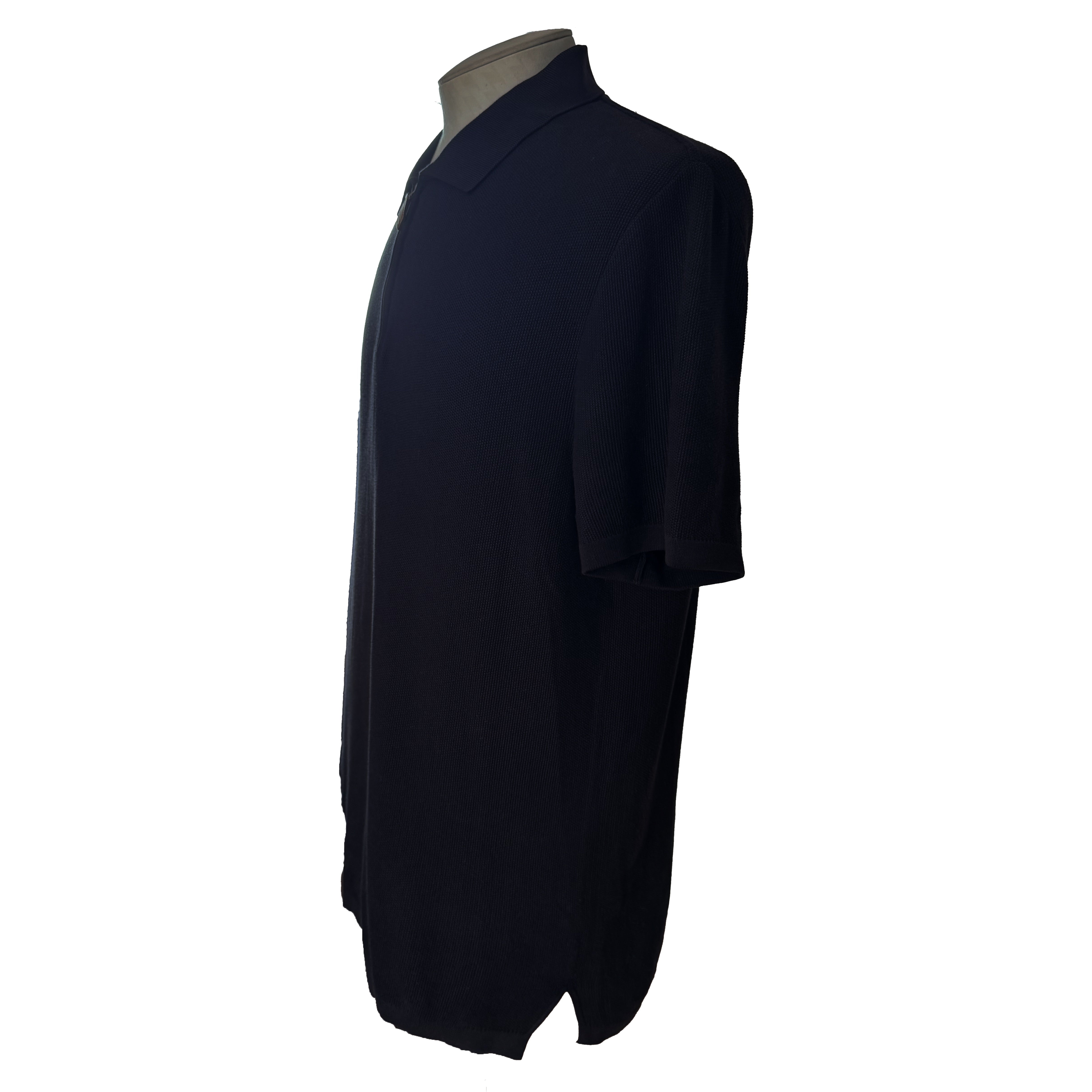 Polo Hermès vintage noir coton