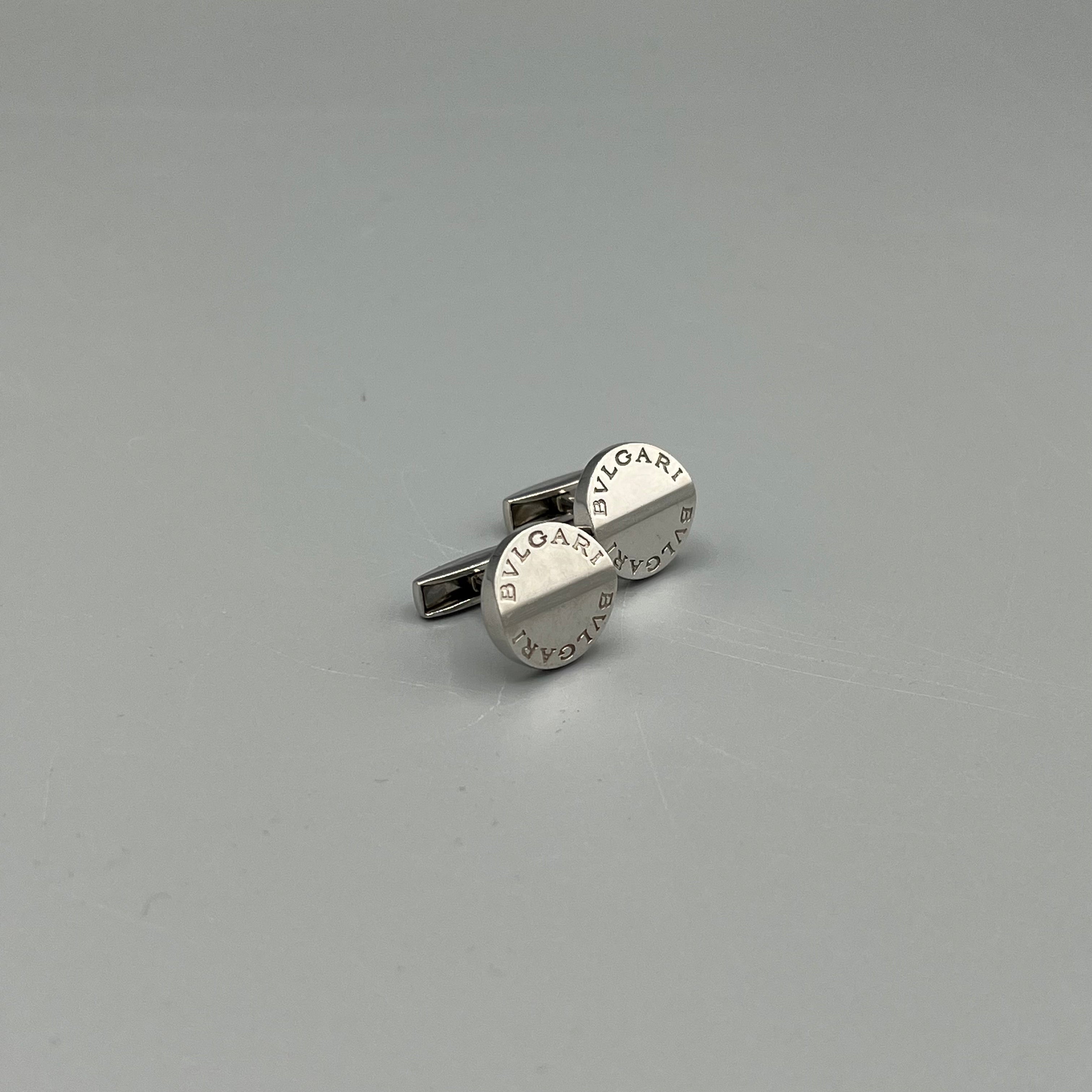 Boutons de manchette en argent Bulgari