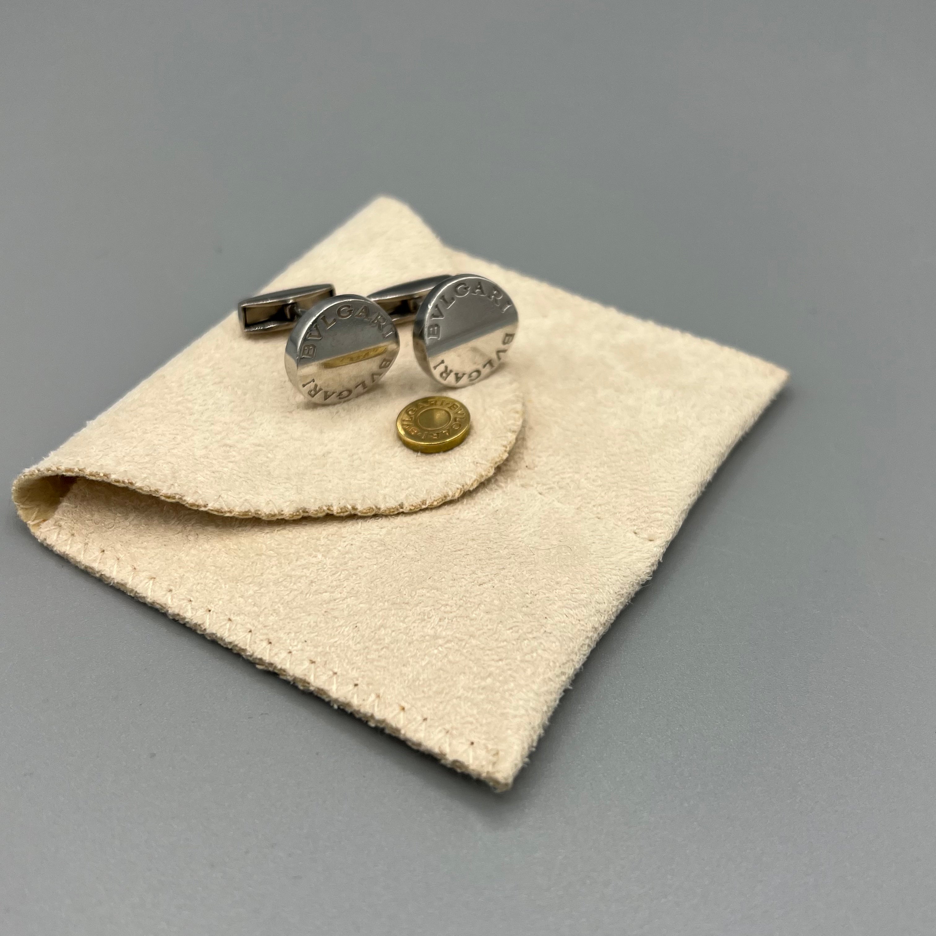 Boutons de manchette en argent Bulgari