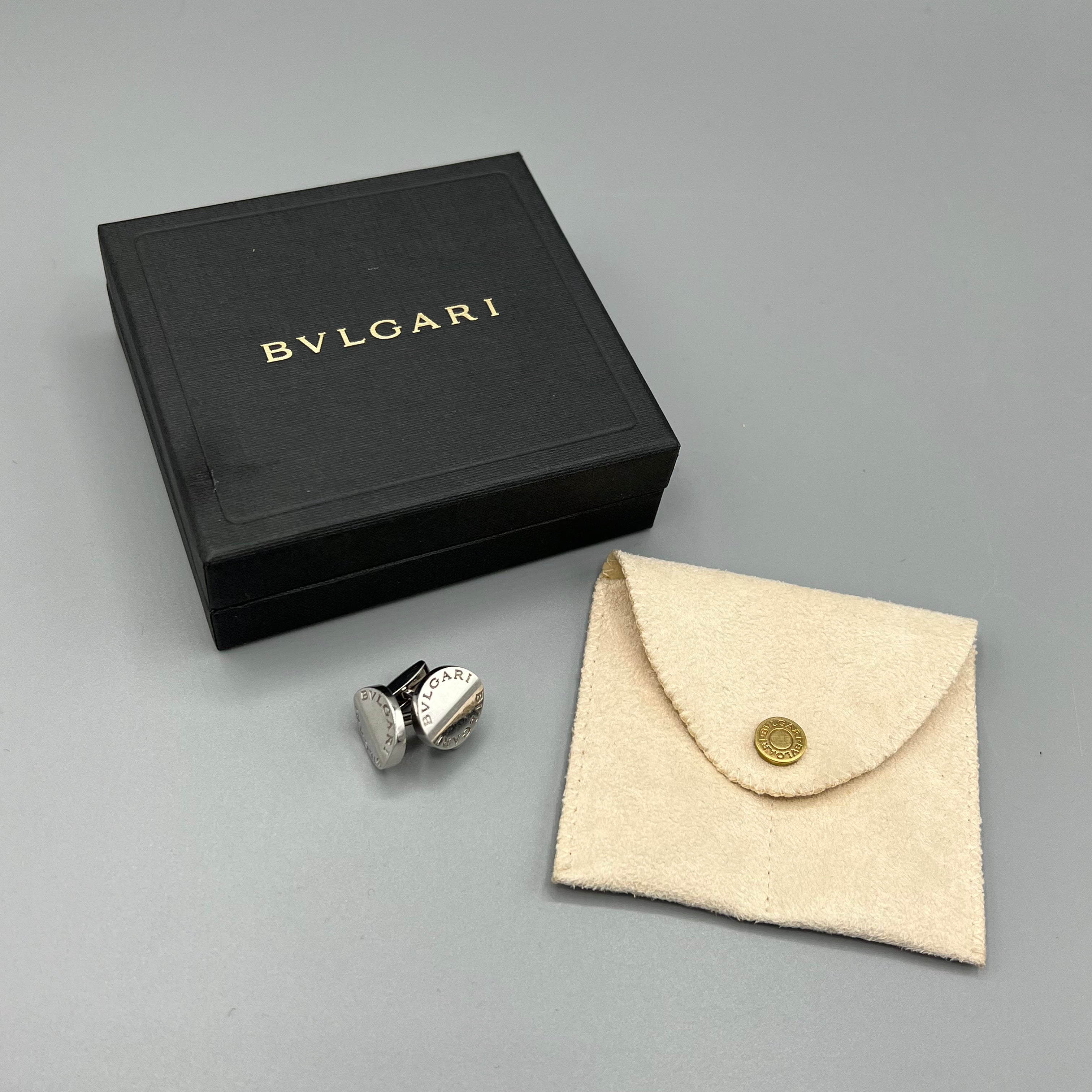Boutons de manchette en argent Bulgari