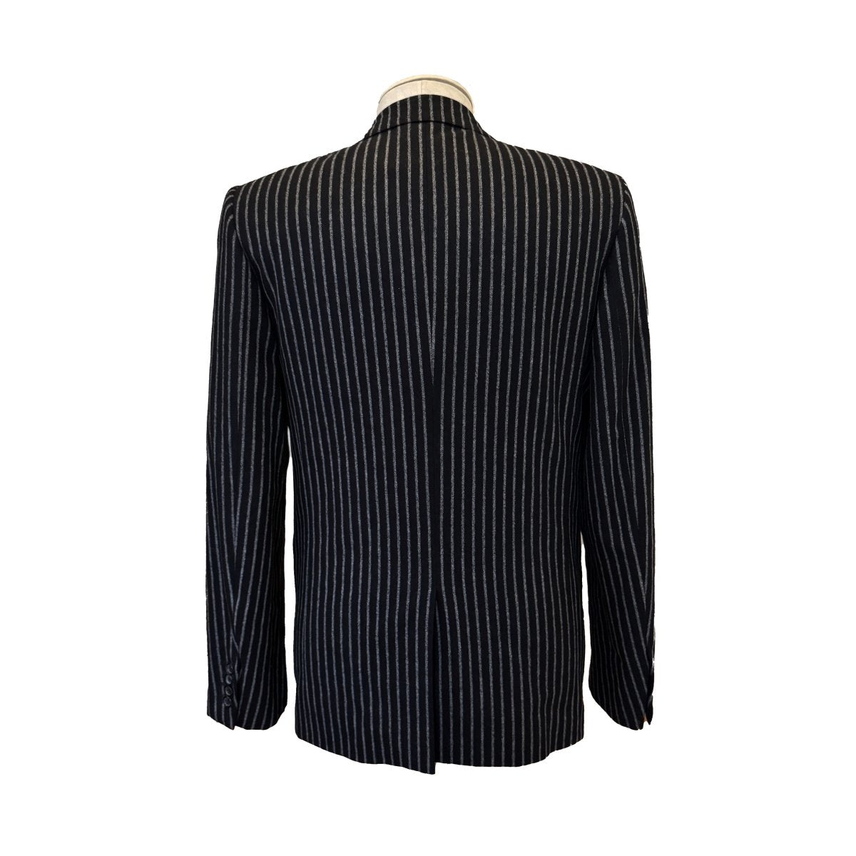 Blazer cintré Dior noir à rayures craie blanches - Le Beau Gustave