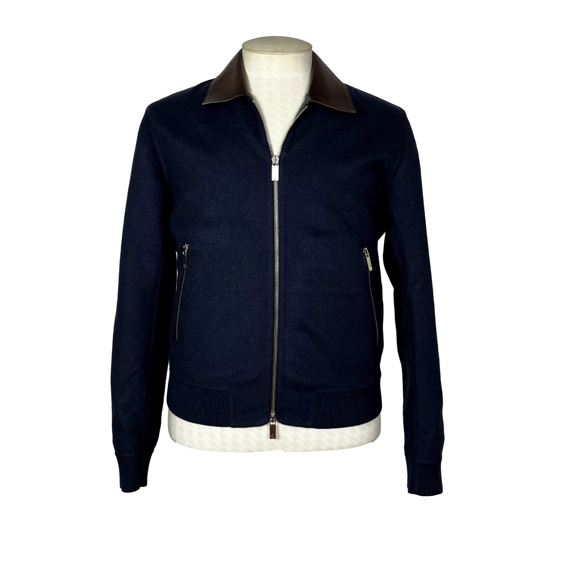 Blouson en laine et col en cuir Berluti - Le Beau Gustave
